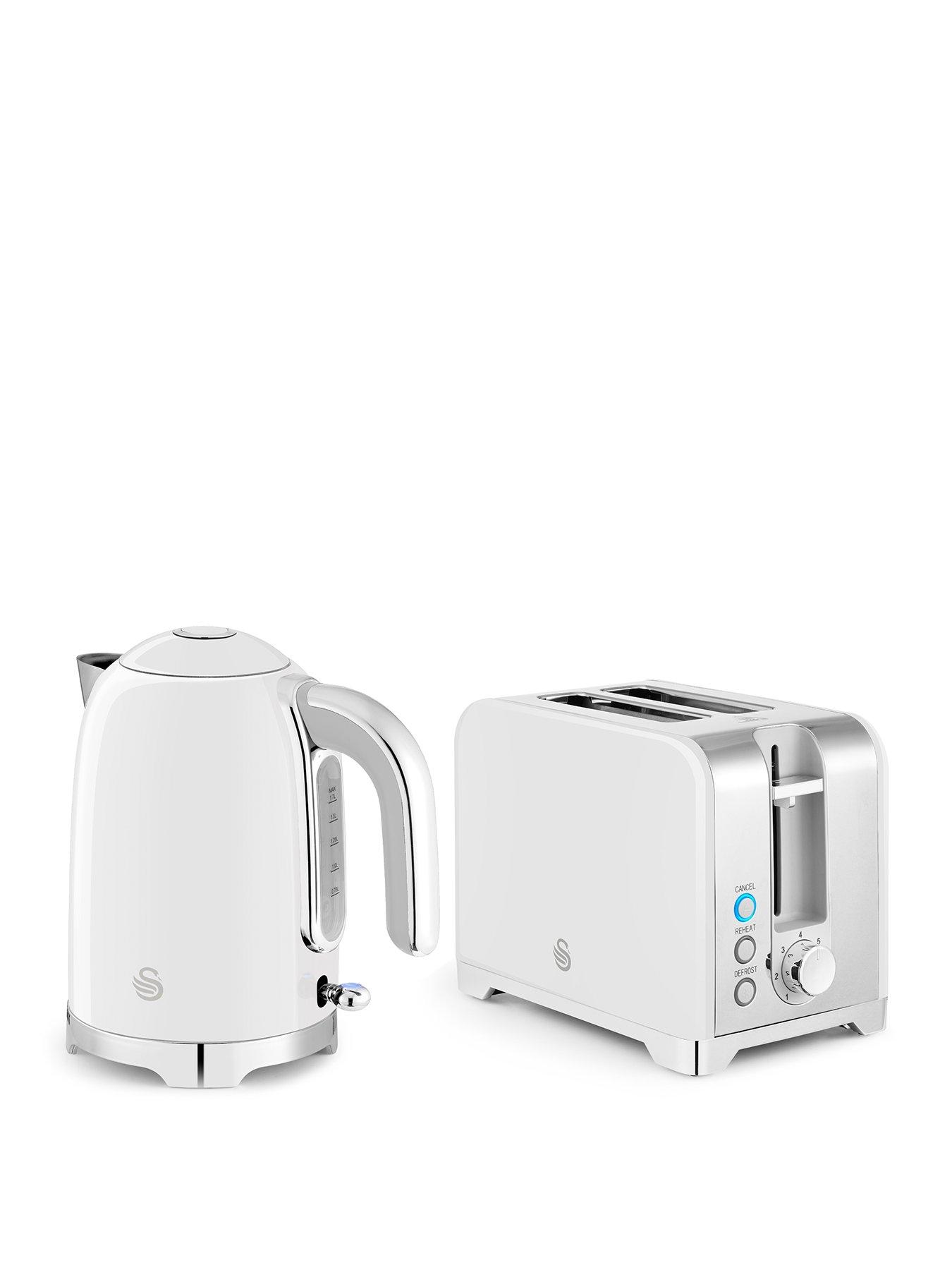 Swan Solace, 2 Slice Toaster Twin Pack White