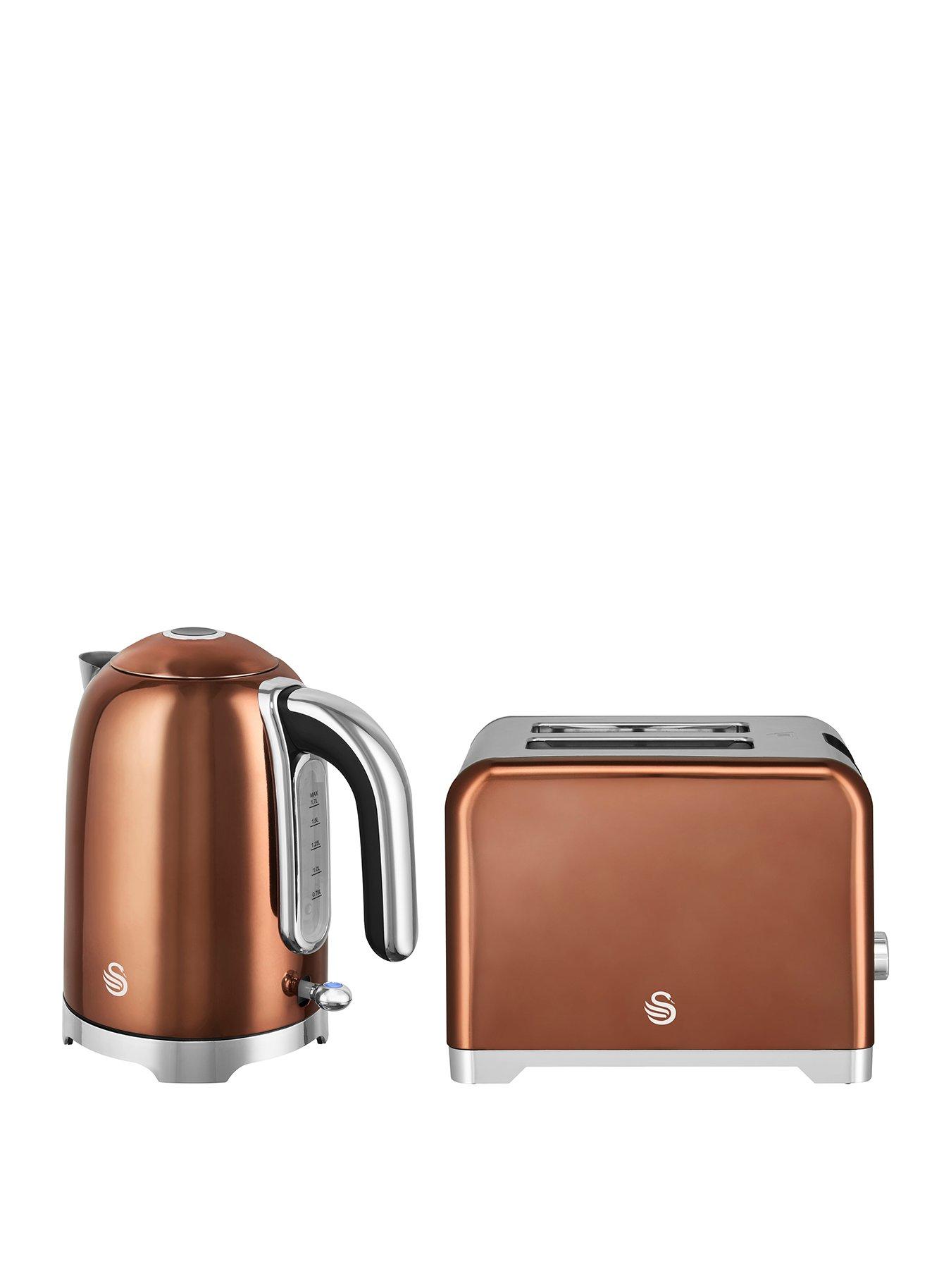 Swan Solace 2 Slice Toaster Twin Pack - Copper