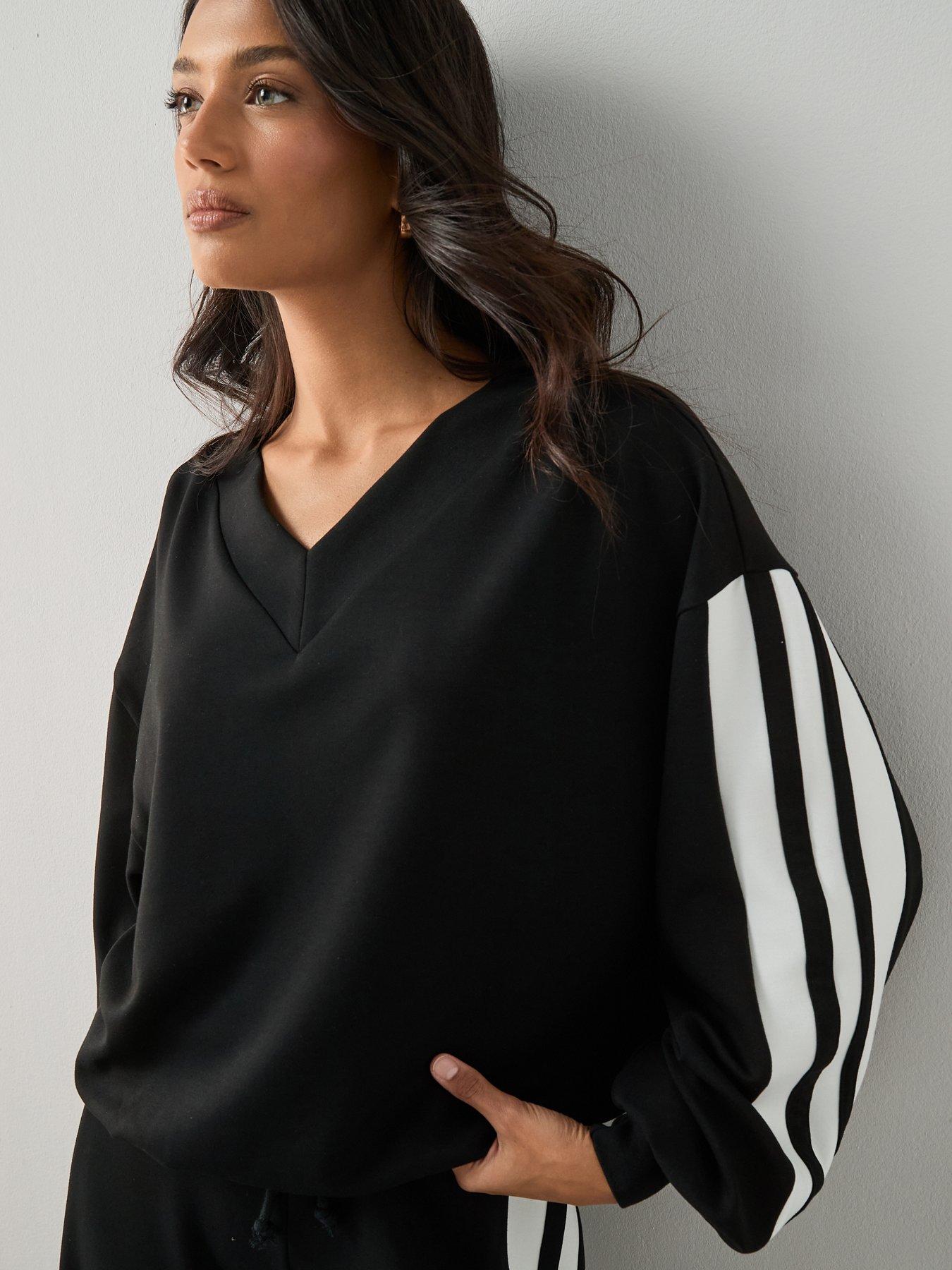 Image 5 of 7 of The Very Collection V Neck Side Stripe Co-Ord Top - Black