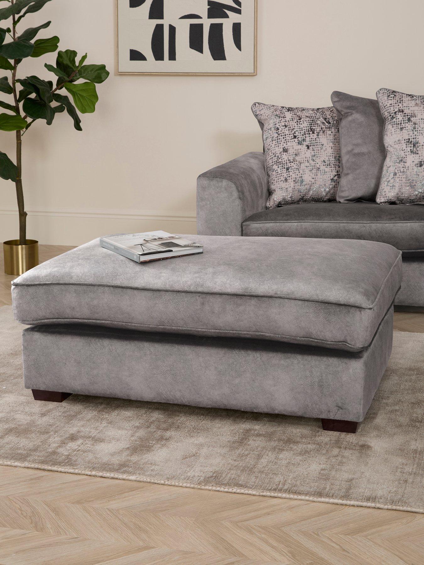 The Very Collection Portobello Fabric Large Footstool - Made to Order in the UK