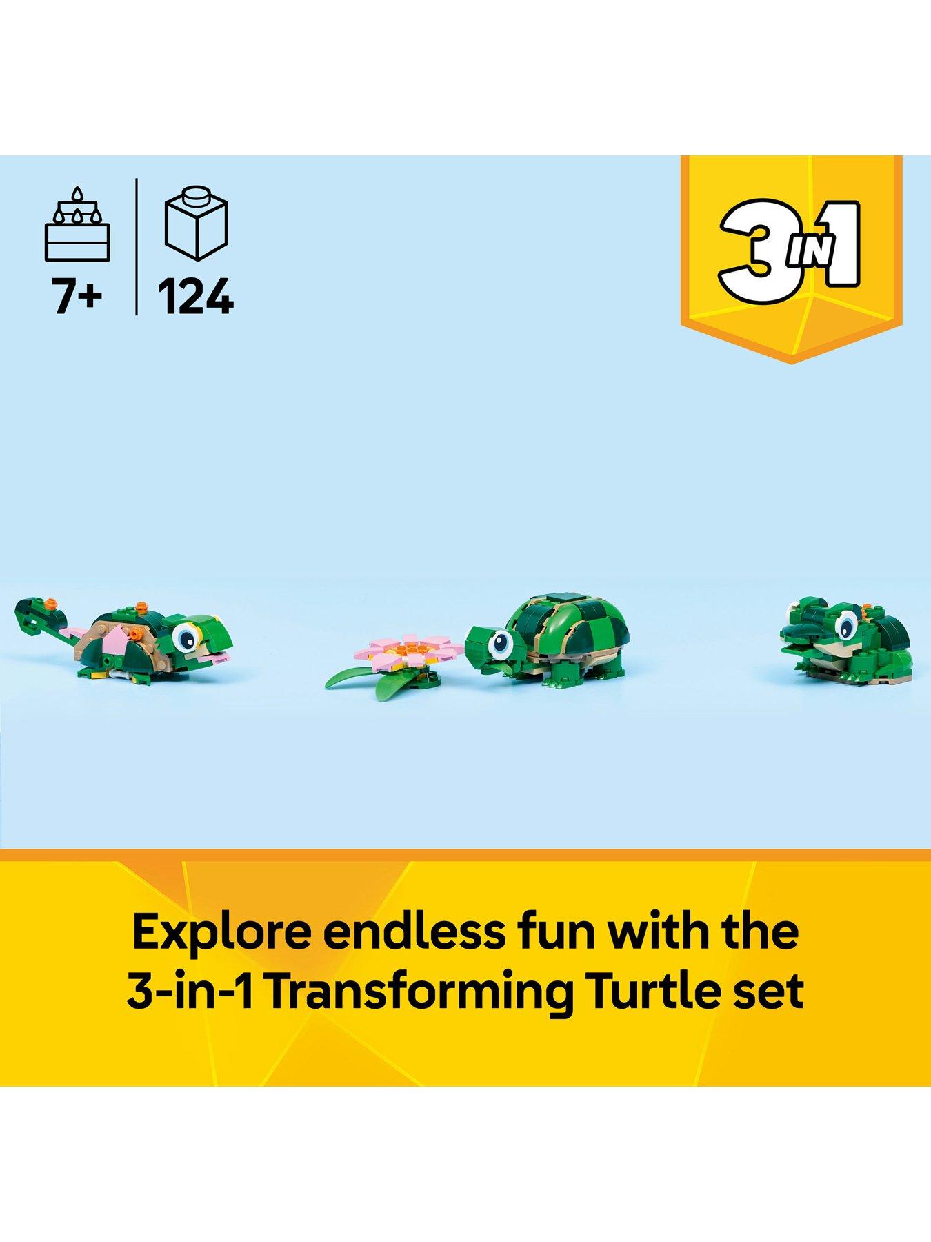 Image 2 of 8 of LEGO Creator 3in1 Turtle with a Water Lily Flower 31377