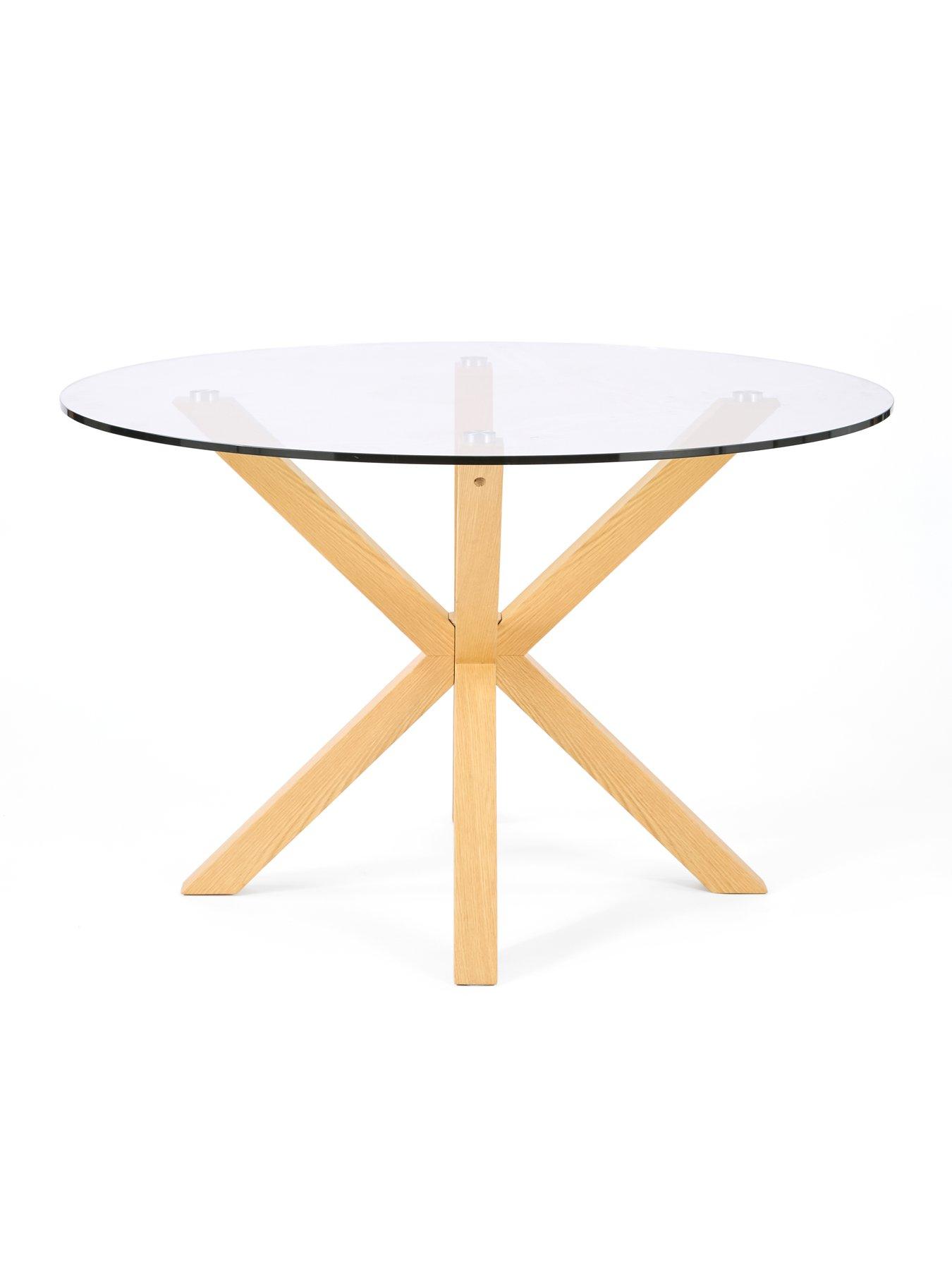 Image 3 of 7 of The Very Collection Rigby 120cm Wood and Glass Top&nbsp;Dining Table&nbsp;-&nbsp;FSC&reg; Certified