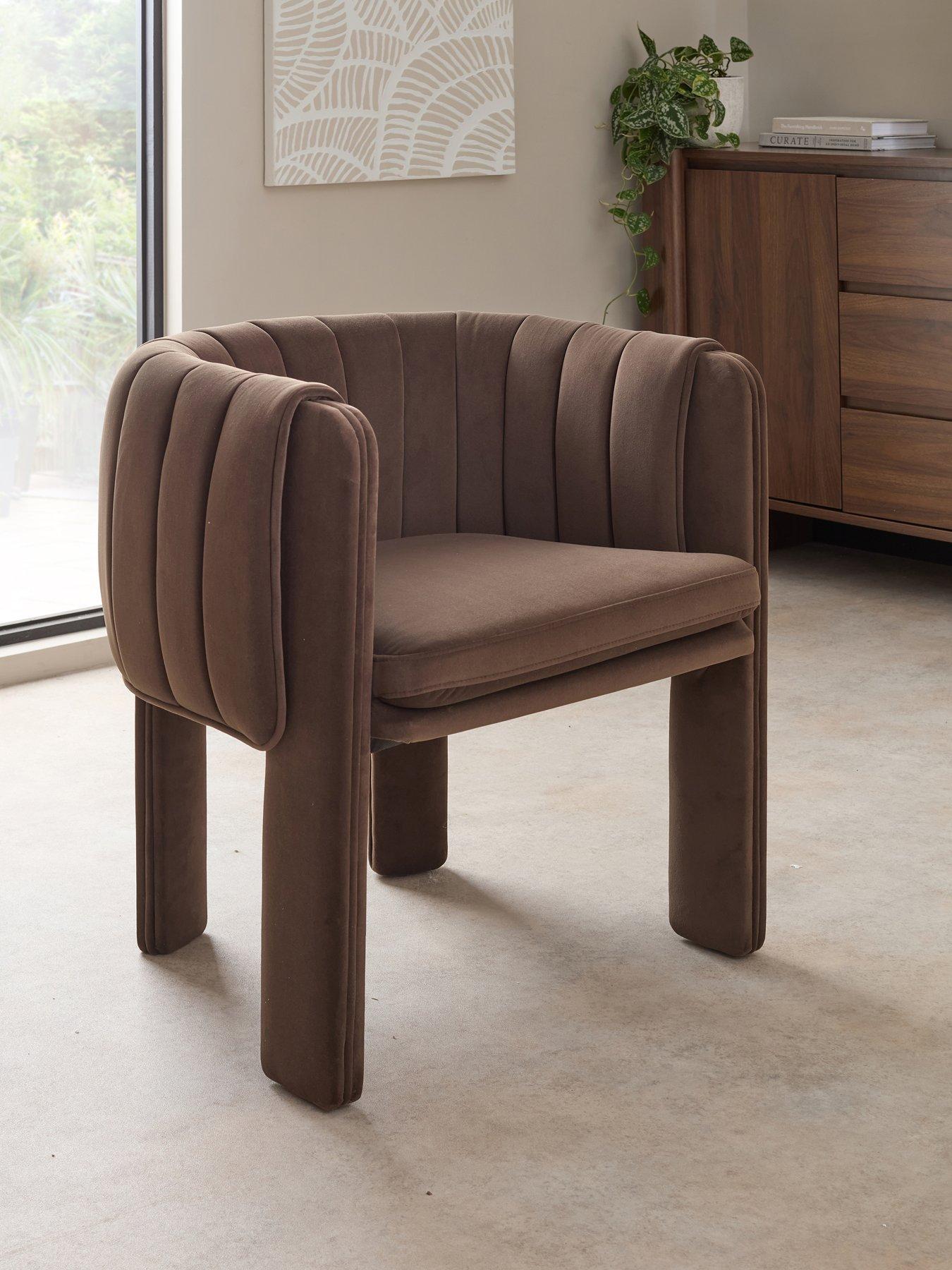 The Very Collection Mila Double Layer Pleated Dining Chair - Chocolate - FSC® Certified