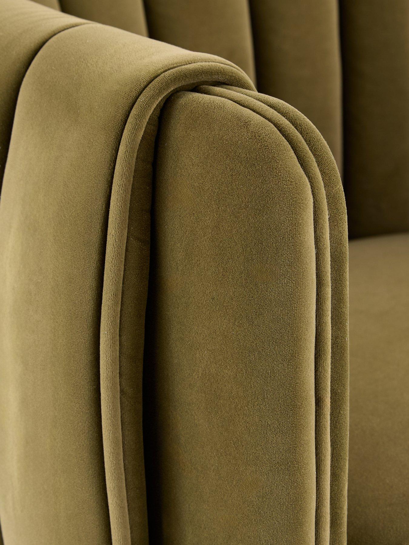Image 4 of 7 of The Very Collection Mila Double Layer Pleated Dining Chair - Olive Green - FSC&reg; Certified