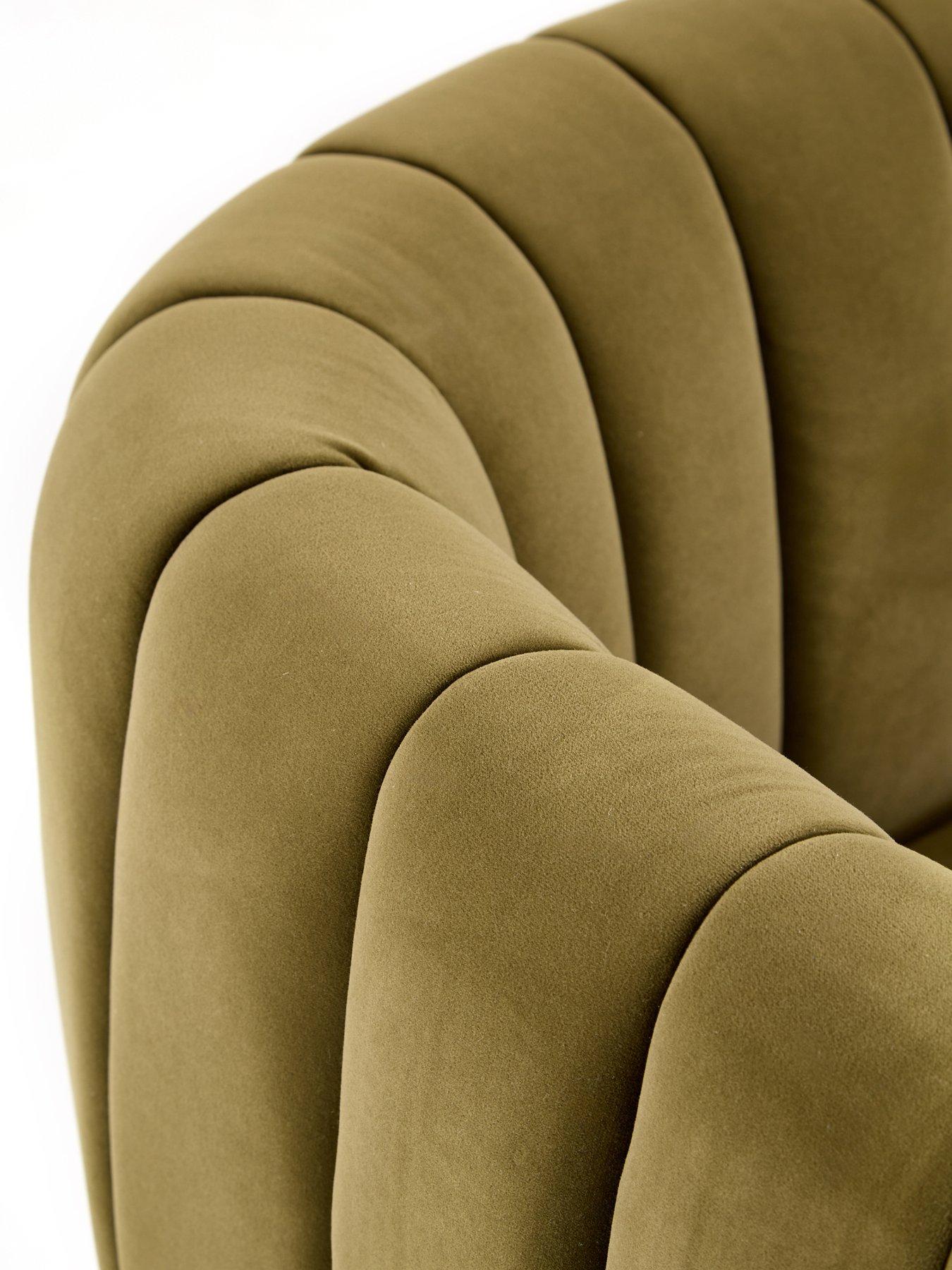 Image 5 of 7 of The Very Collection Mila Double Layer Pleated Dining Chair - Olive Green - FSC&reg; Certified
