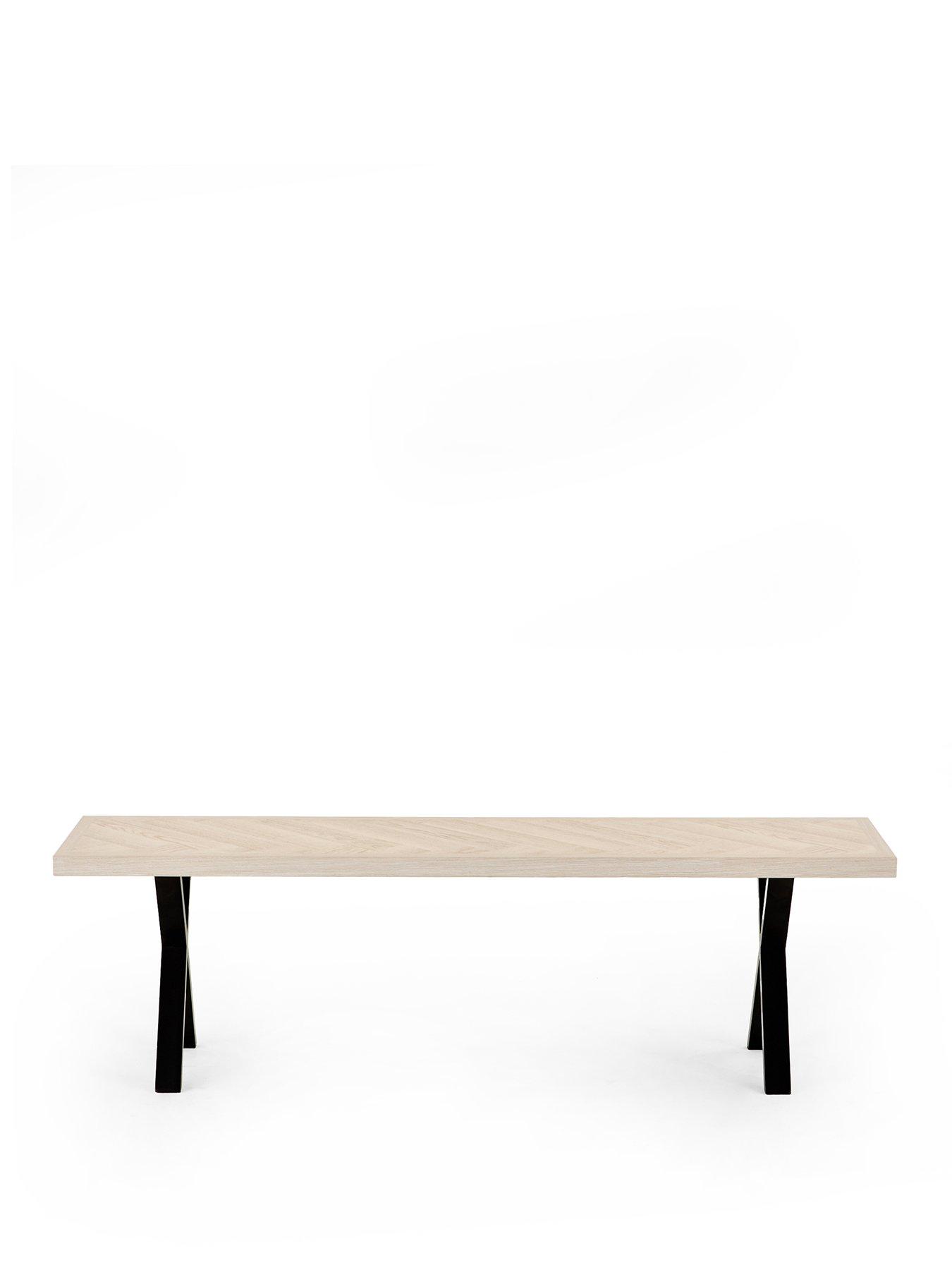 Image 2 of 6 of Very Home Kaia Chevron Dining&nbsp;Bench with Black Legs - Grey/Black - FSC&reg; Certified
