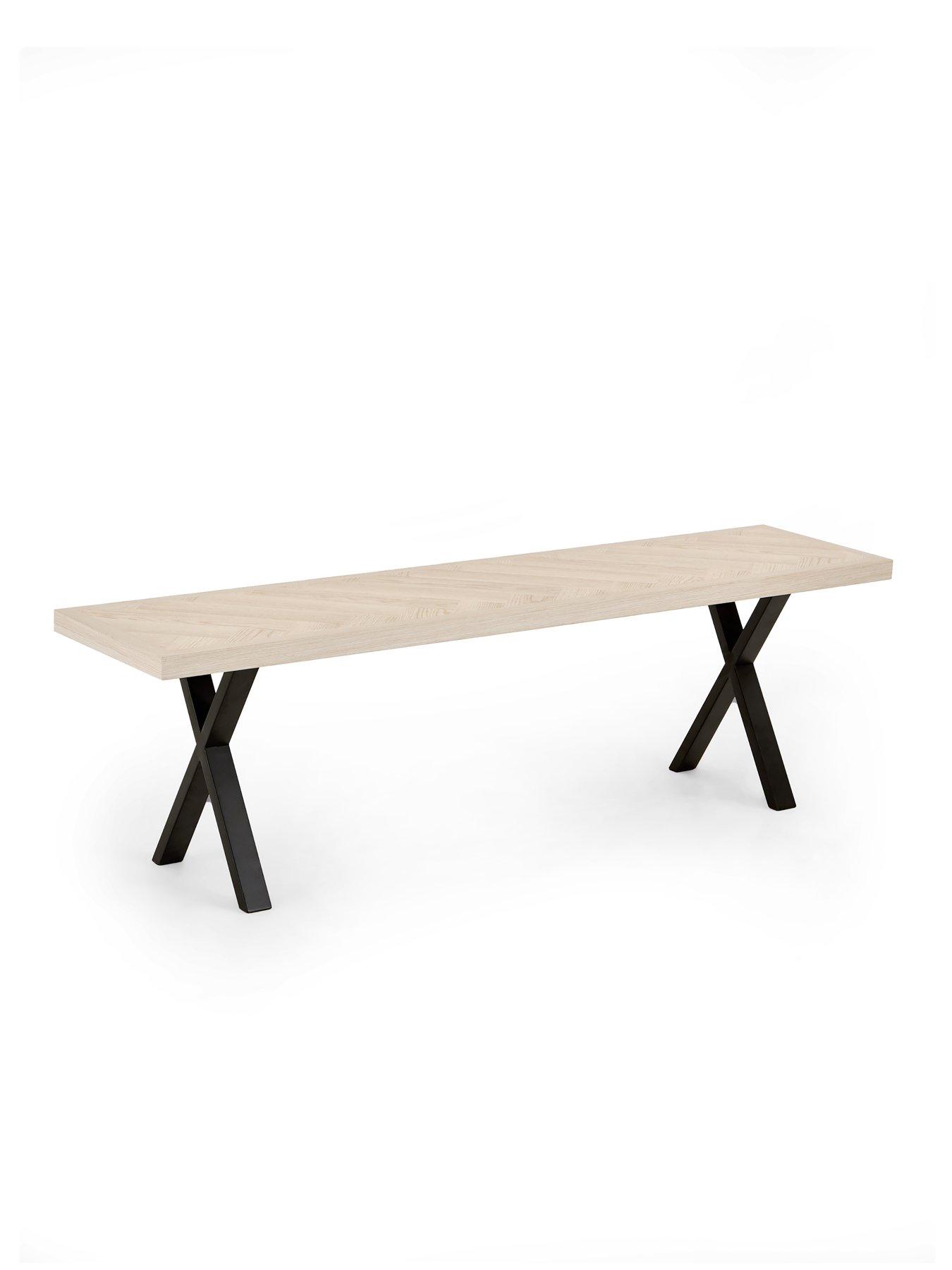 Image 3 of 6 of Very Home Kaia Chevron Dining&nbsp;Bench with Black Legs - Grey/Black - FSC&reg; Certified