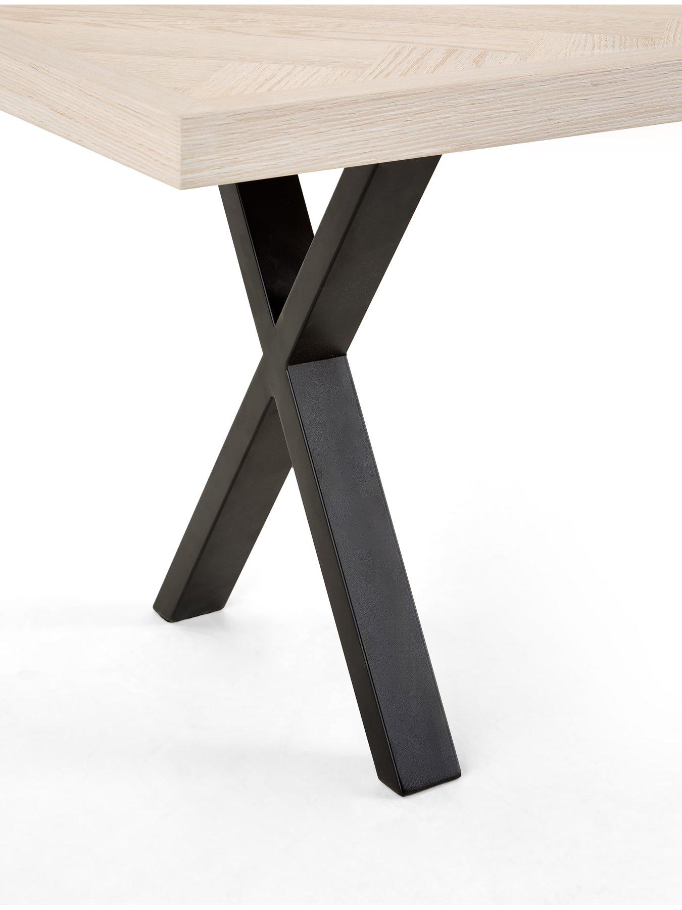 Image 5 of 6 of Very Home Kaia Chevron Dining&nbsp;Bench with Black Legs - Grey/Black - FSC&reg; Certified