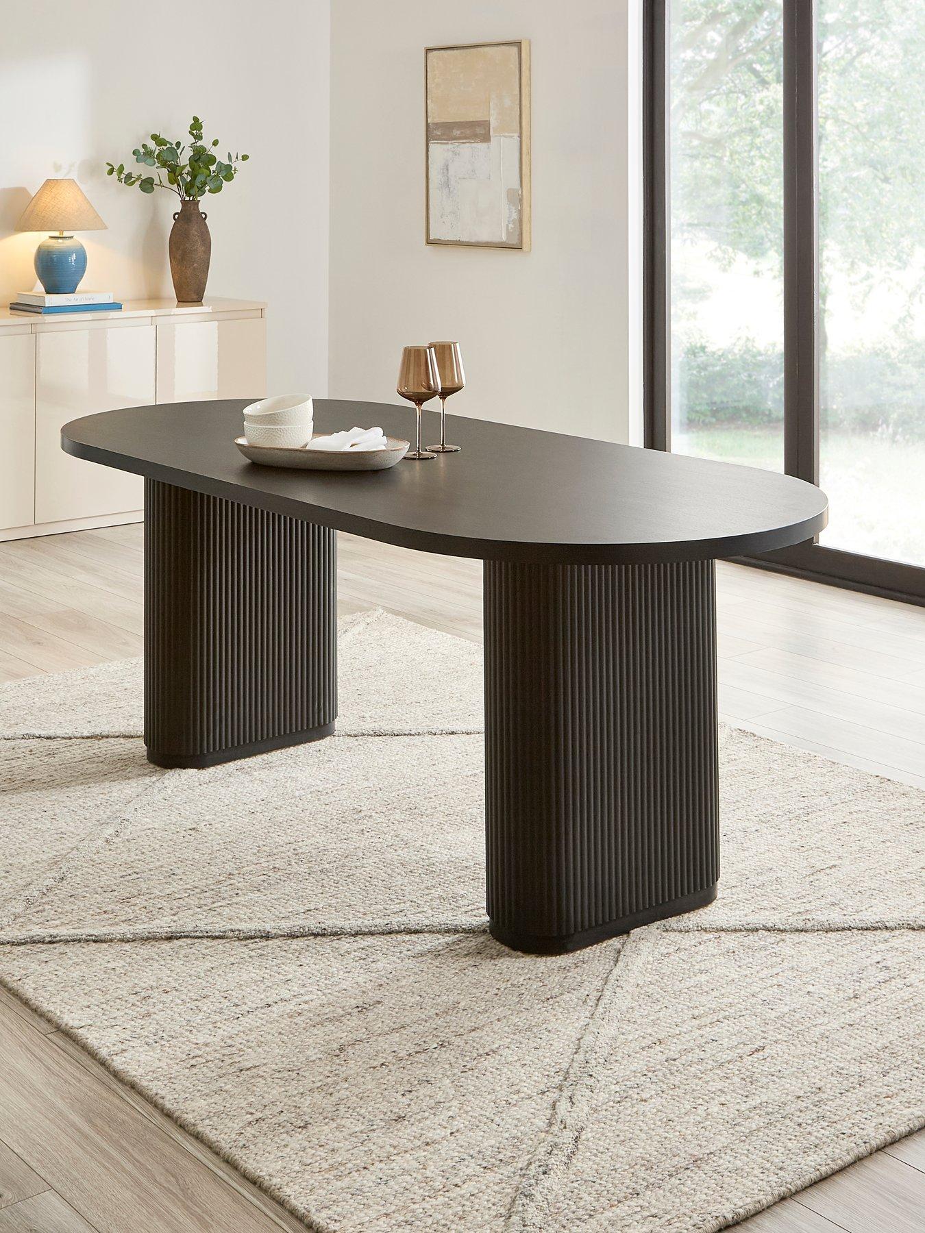 The Very Collection Carina Black 200cm Oval Dining Table - FSC® Certified