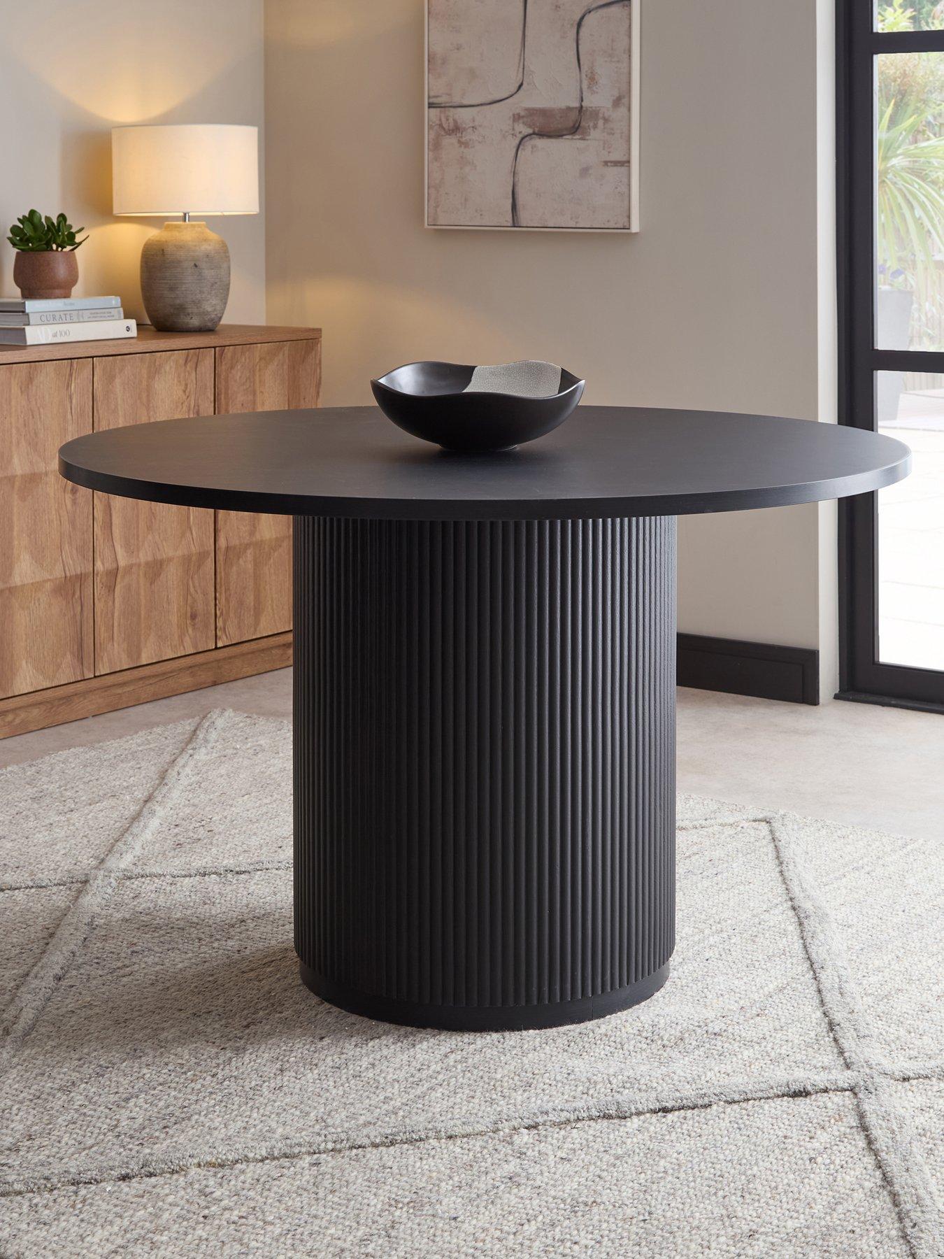 The Very Collection Carina Black 120cm Round Dining Table - FSC® Certified