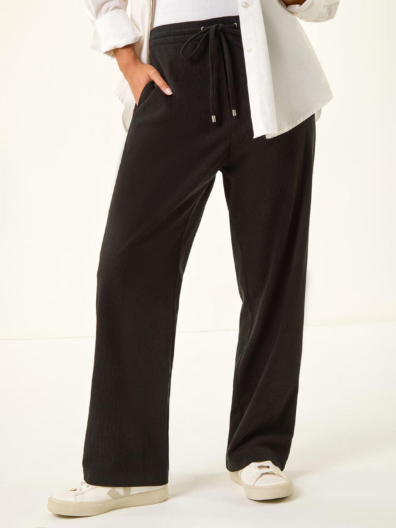 Roman Petite Corduroy Drawstring Trouser - Black