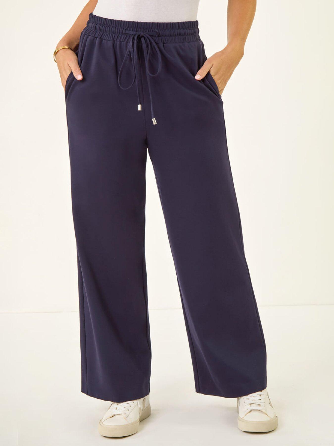 Roman Petite Drawstring Ponte Trouser - Navy