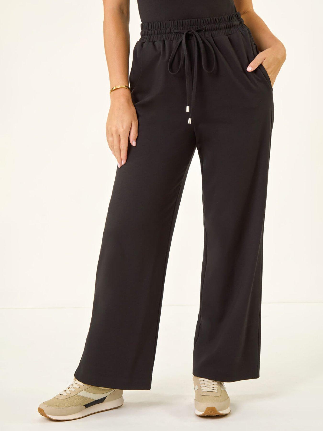 Roman Petite Drawstring Ponte Trouser - Black