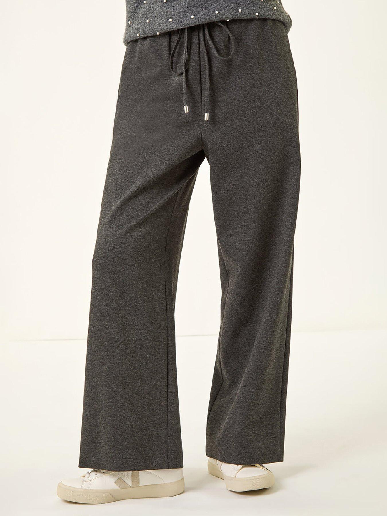  image of roman-petite-drawstring-ponte-trouser-grey