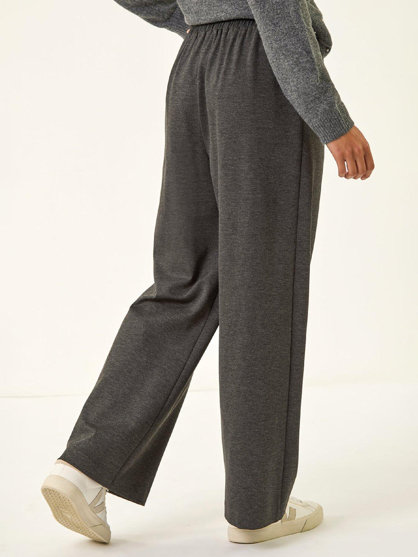  image of roman-petite-drawstring-ponte-trouser-grey