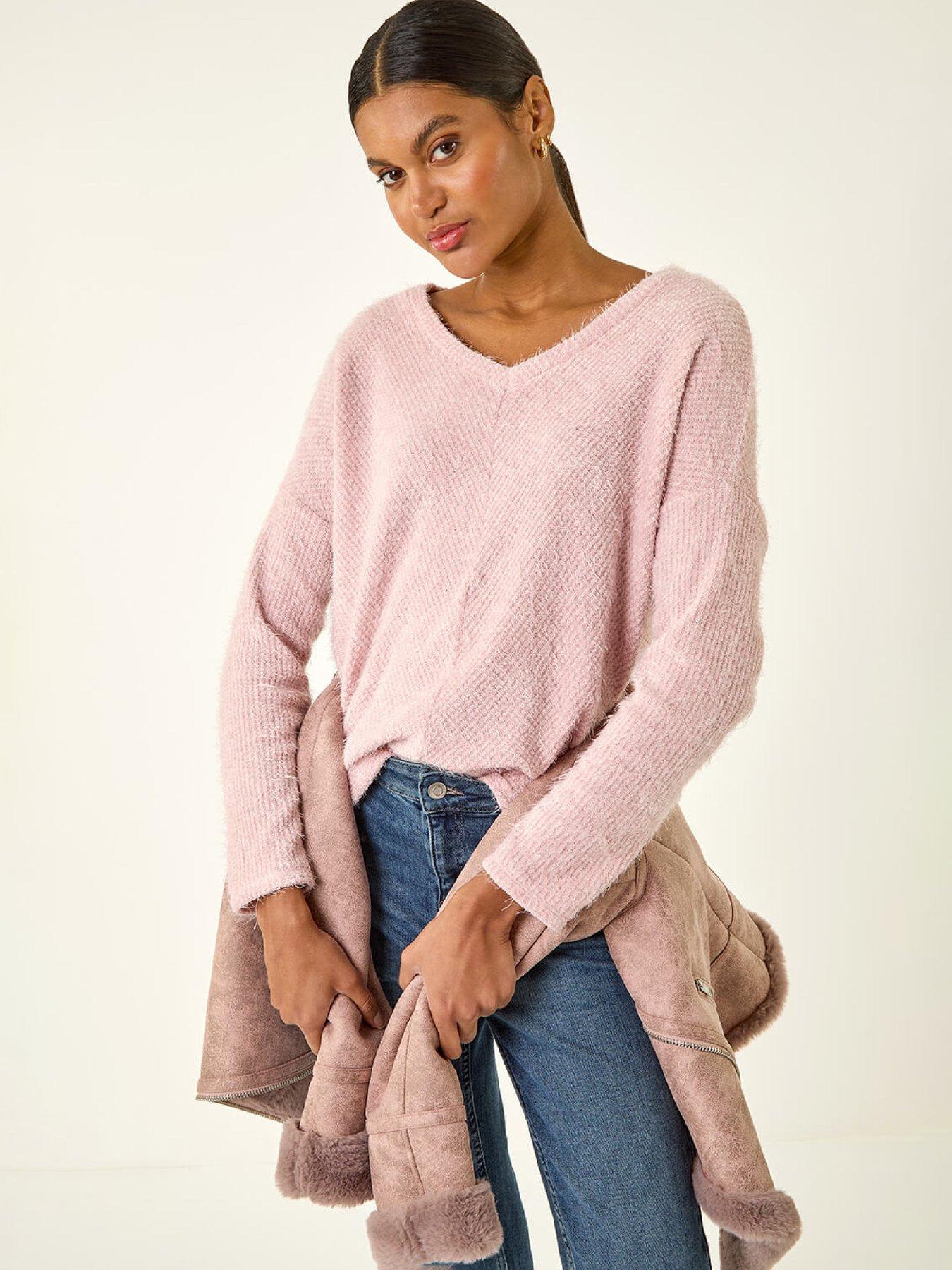 roman-soft-touch-textured-stretch-top-pink