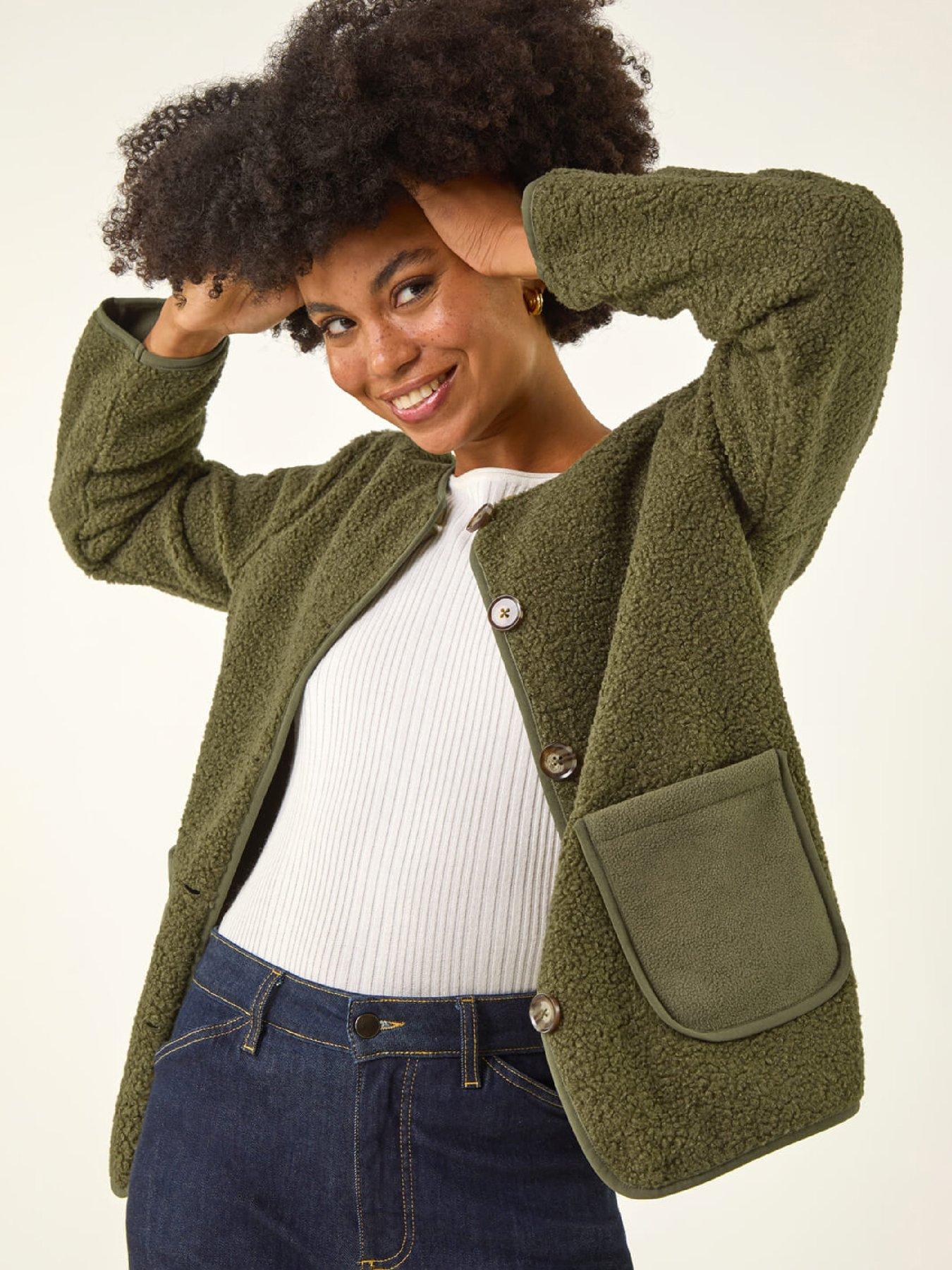 Roman Fleece Pocket Front Jacket - Khaki
