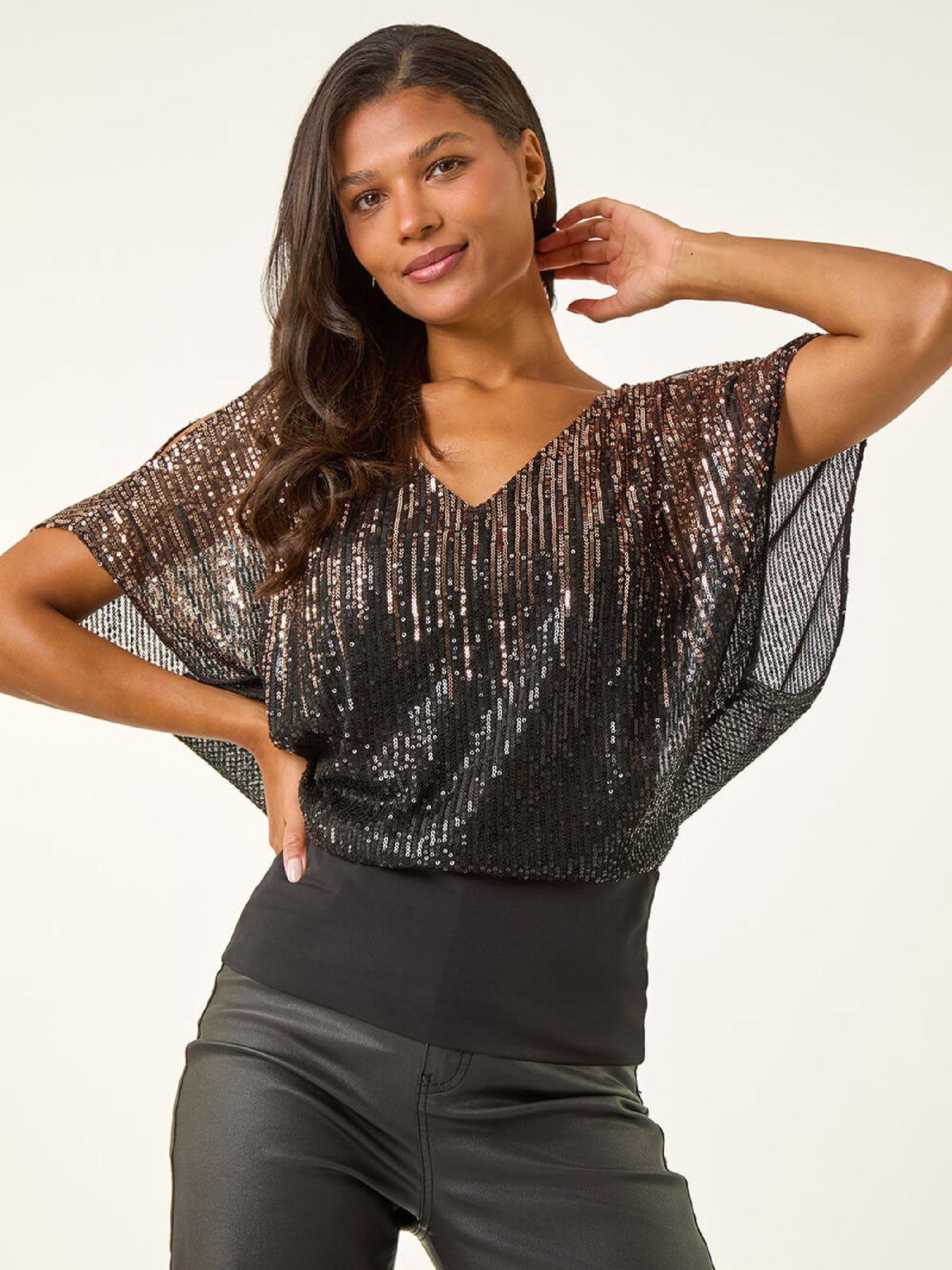 roman-ombre-mesh-sequin-bow-back-top-bronze