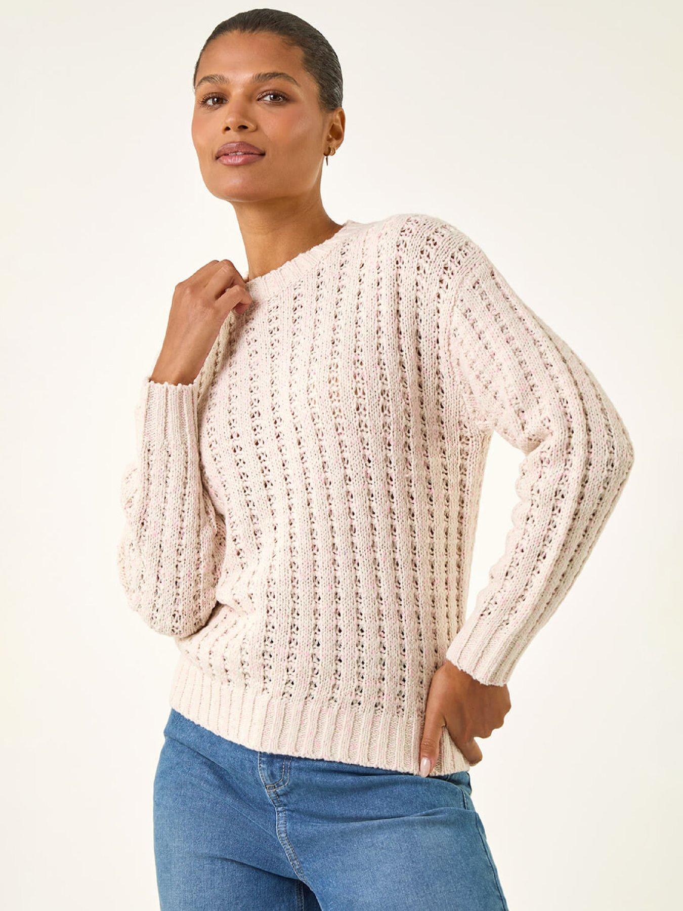 Image 1 of 5 of Roman Textured Knit Jumper - Beige