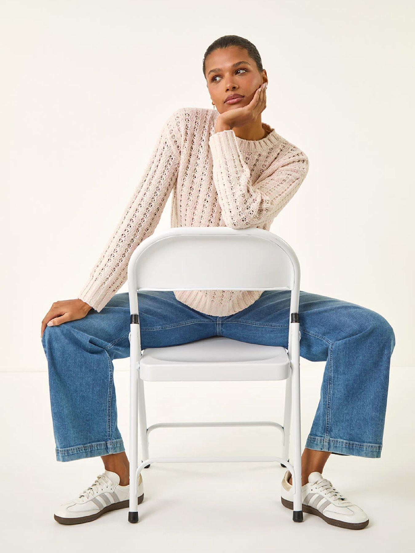 Image 4 of 5 of Roman Textured Knit Jumper - Beige