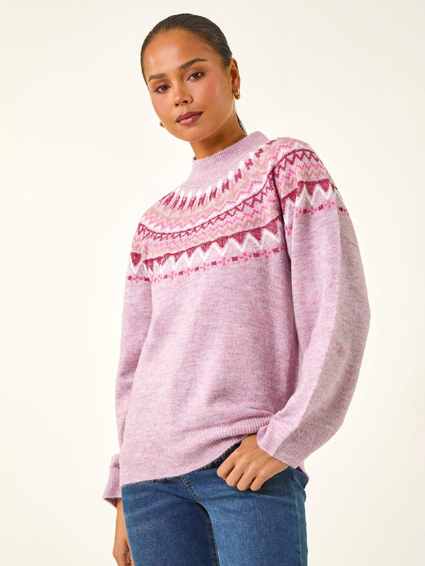 Roman Petite Fairisle Knit Jumper - Pink