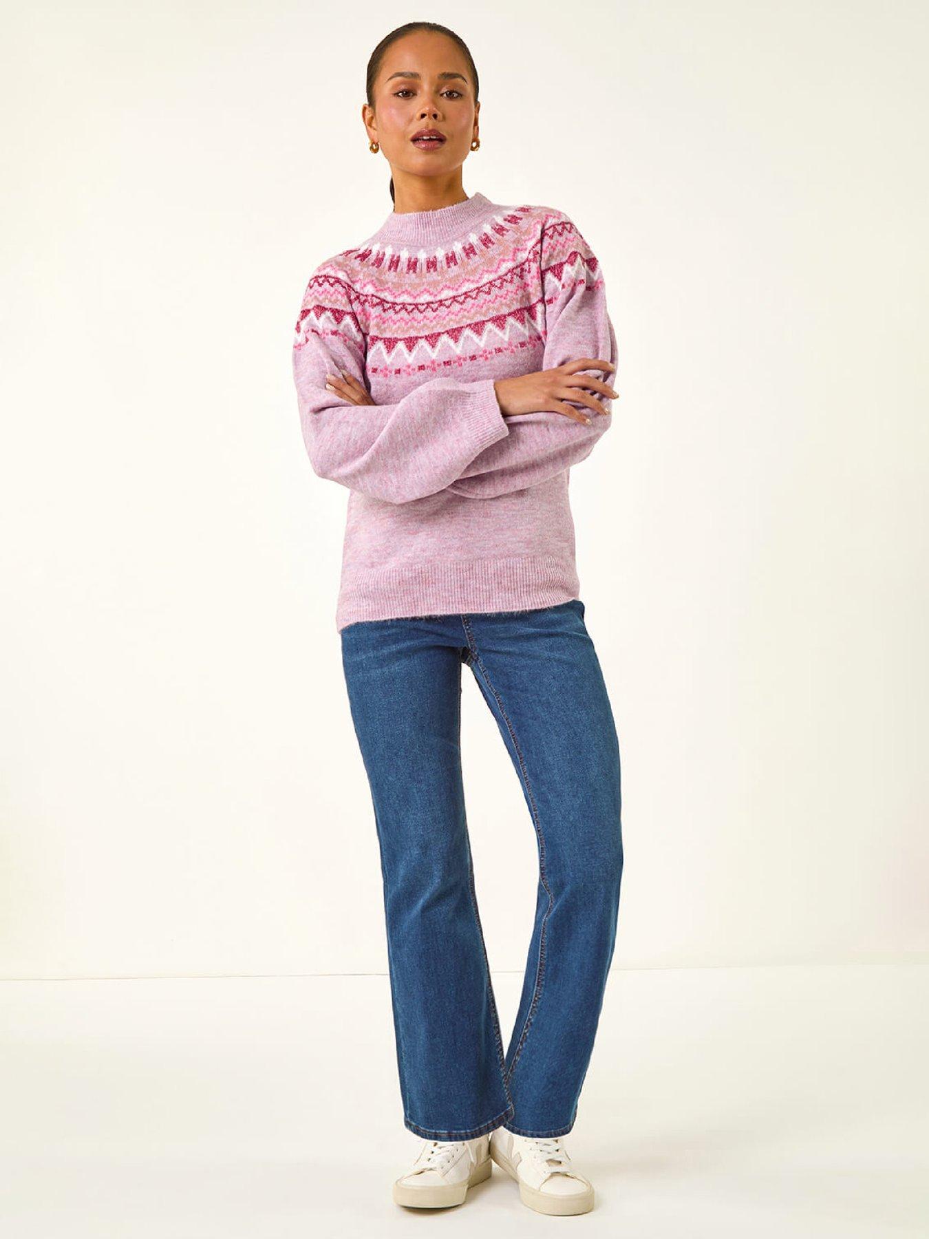 Image 3 of 5 of Roman Petite Fairisle Knit Jumper - Pink