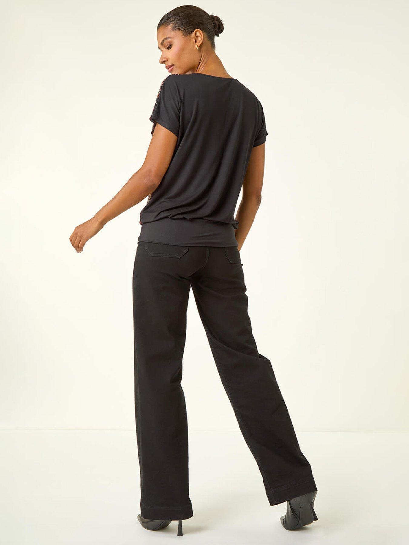 Image 2 of 6 of Roman Zig Zag Print Bubble Hem Top - Bronze