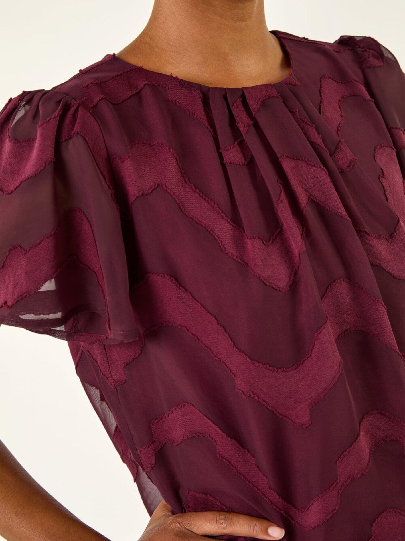  image of roman-jacquard-zig-zag-top-wine