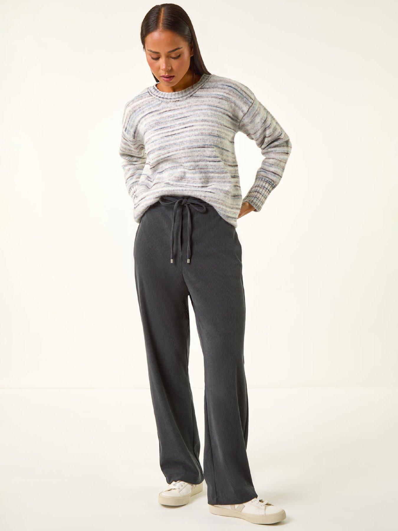  image of roman-petite-cord-drawstring-trouser-grey