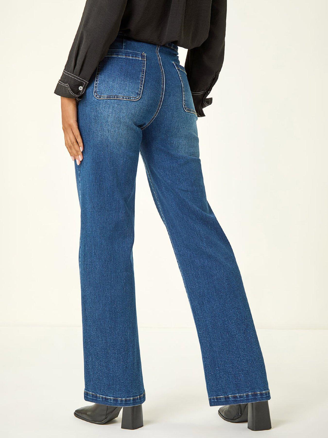  image of roman-buttoned-pocket-jeans-blue