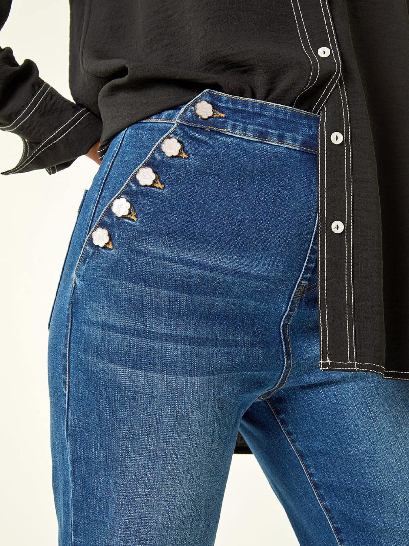 image of roman-buttoned-pocket-jeans-blue