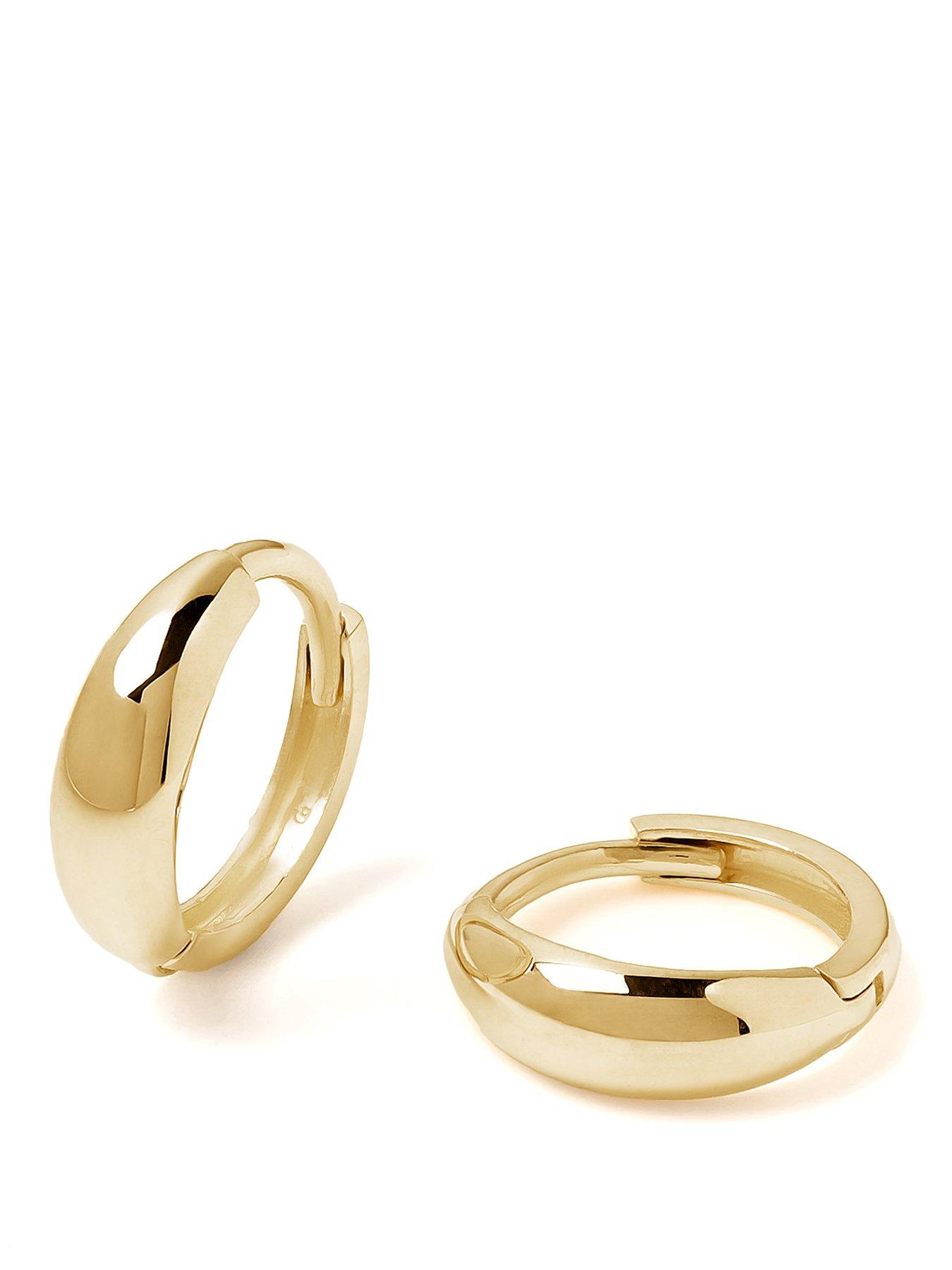 The Love Collection 9ct Gold Bold Huggie Hoop Earrings