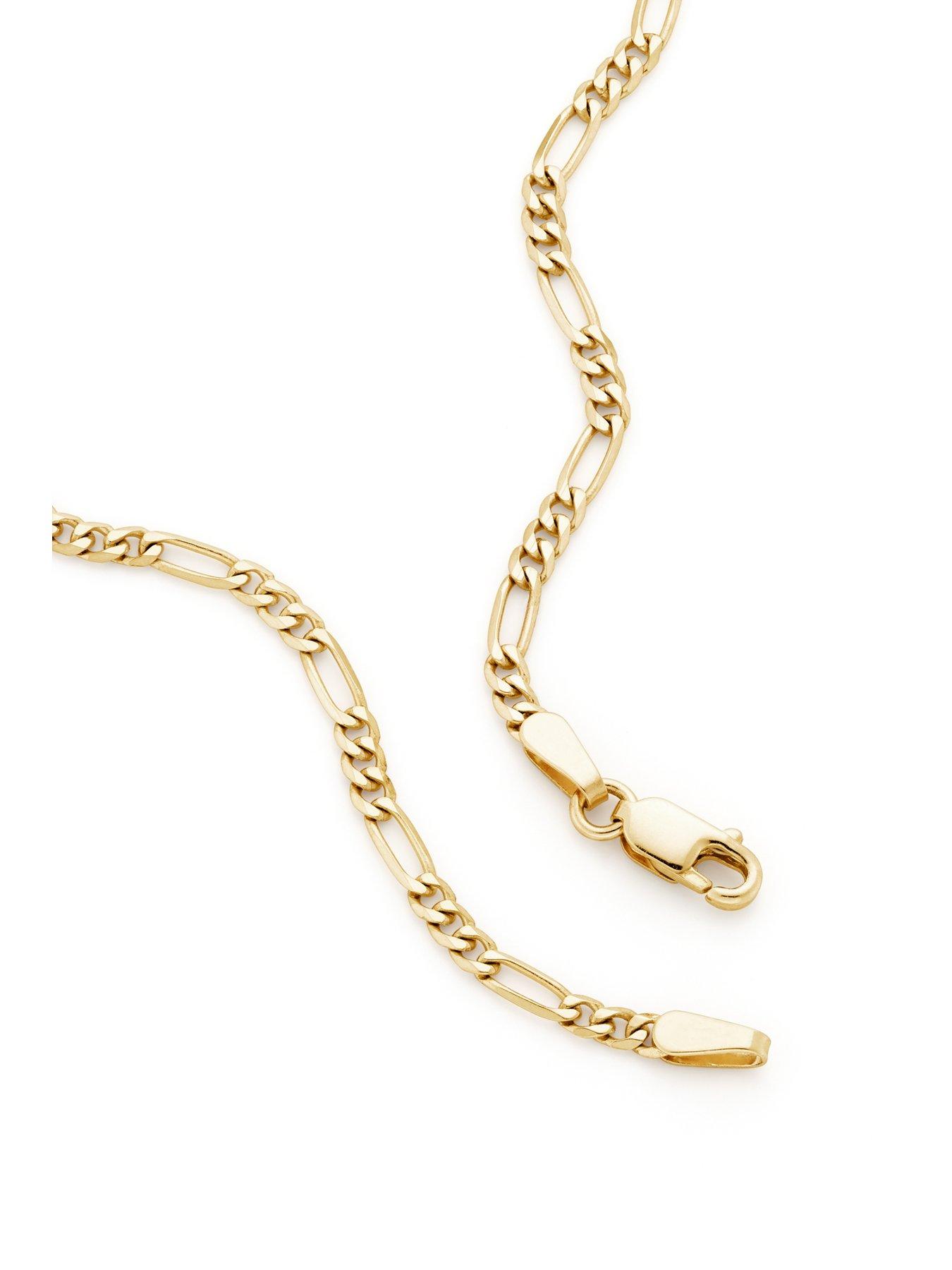 Image 2 of 7 of The Love Collection 9ct Yellow Gold 2.4mm Solid Figaro Chain