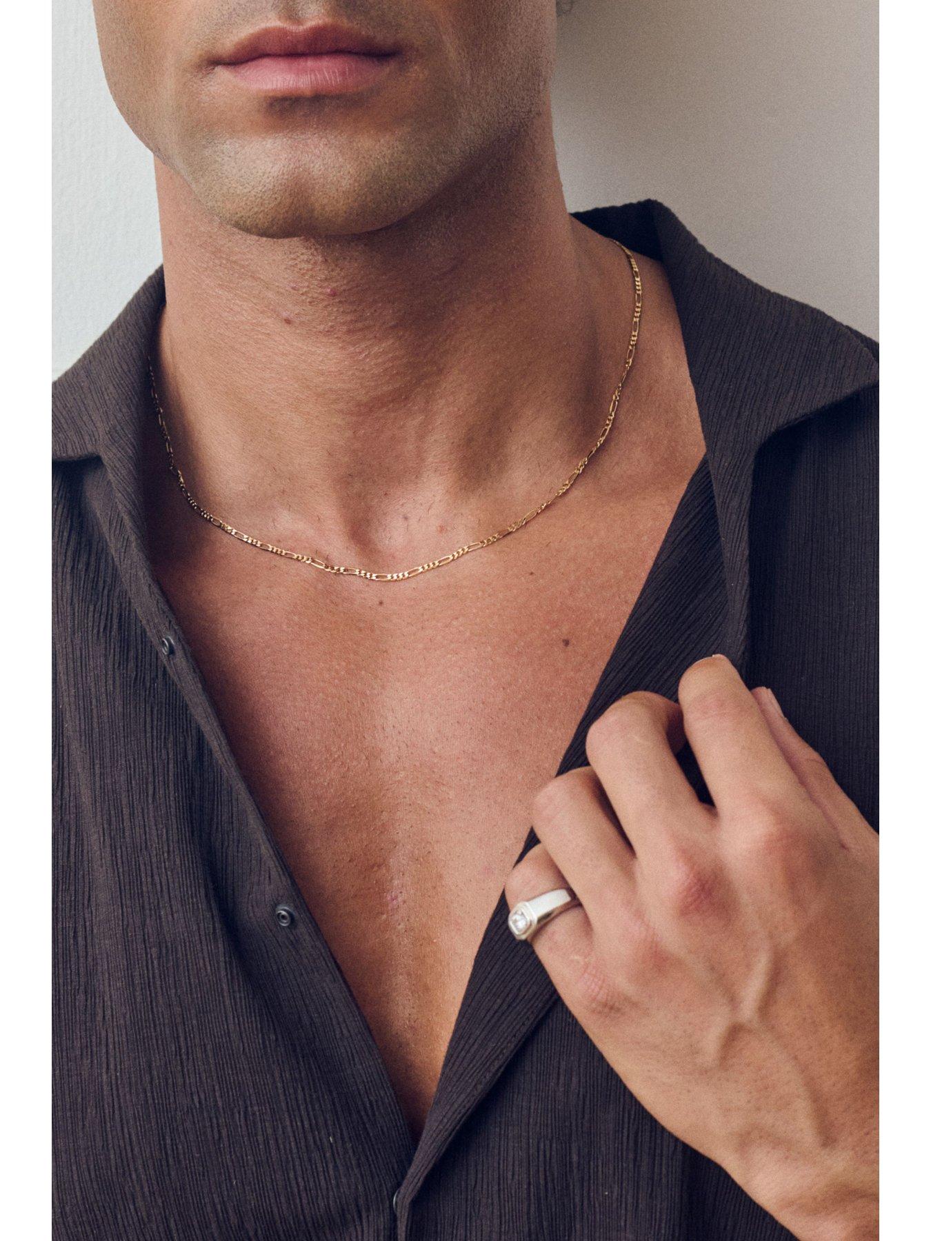  image of the-love-collection-9ct-yellow-gold-solid-figaro-chain-24mm-20-inch