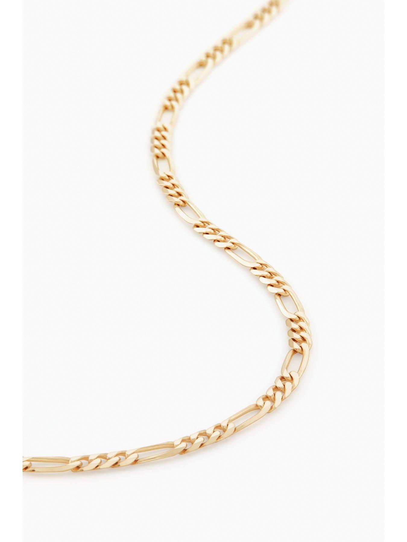 Image 4 of 7 of The Love Collection 9ct Yellow Gold 2.4mm Solid Figaro Chain
