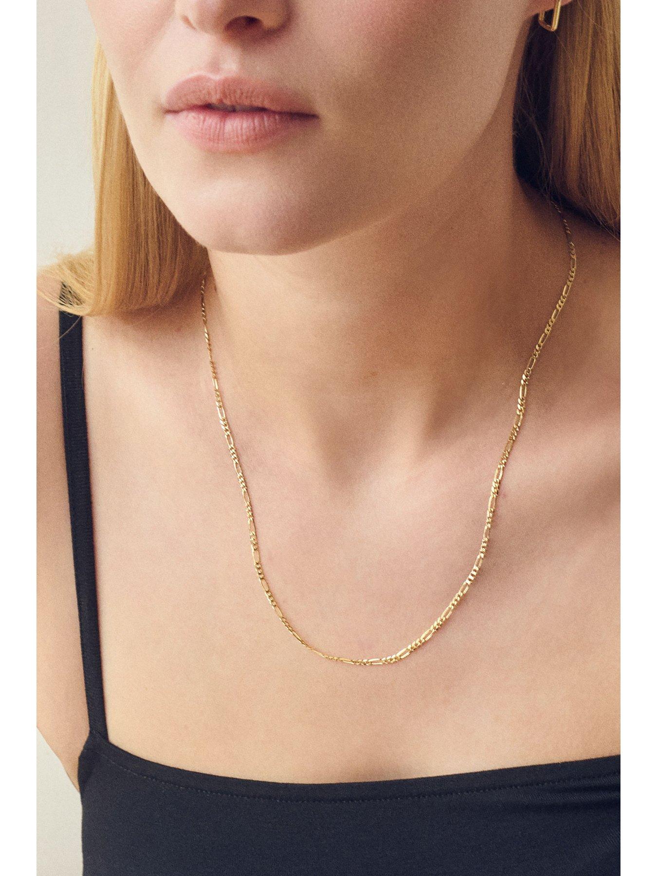  image of the-love-collection-9ct-yellow-gold-solid-figaro-chain-24mm-20-inch