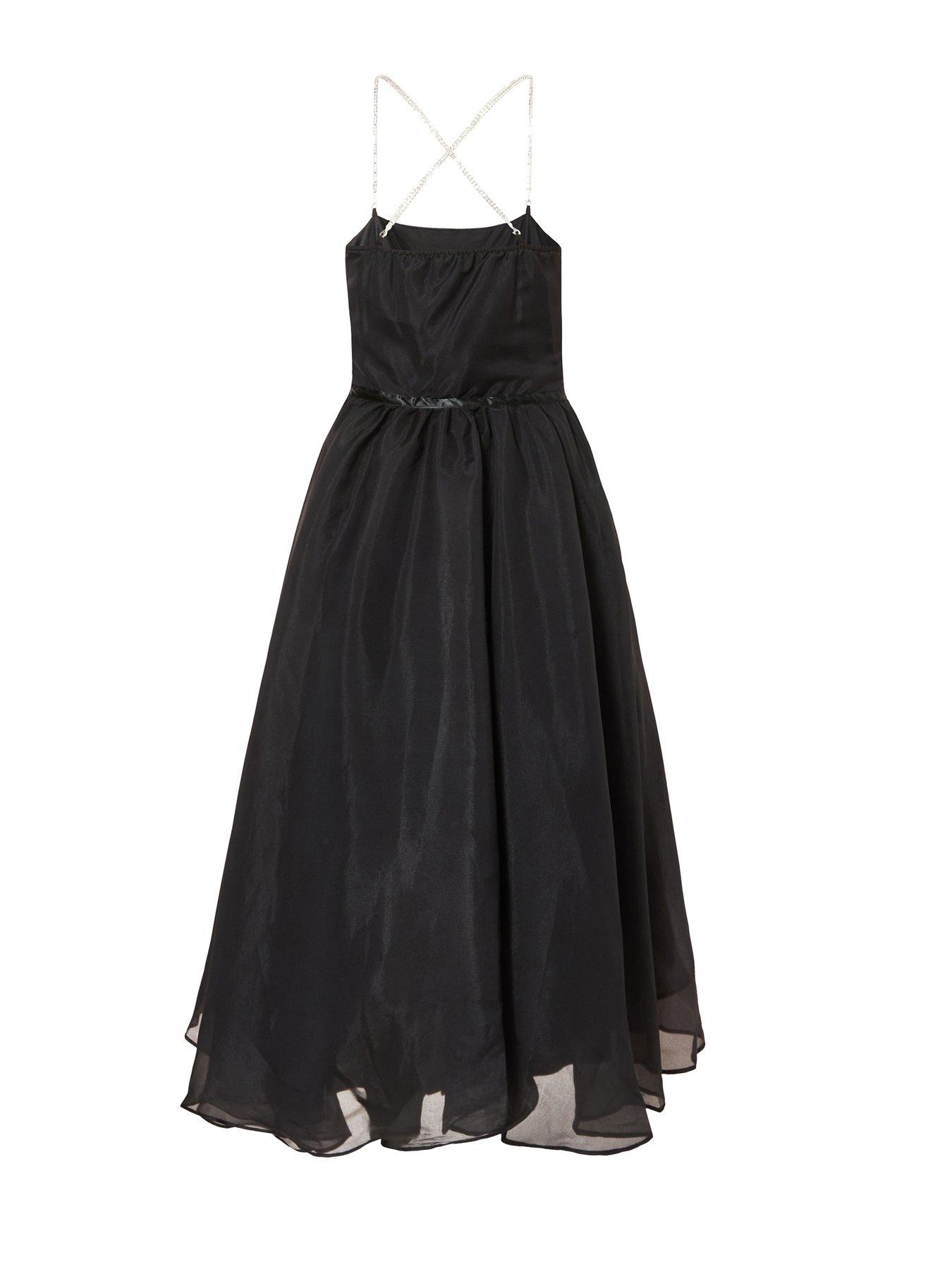  image of quiz-black-organza-midi-skater-dress