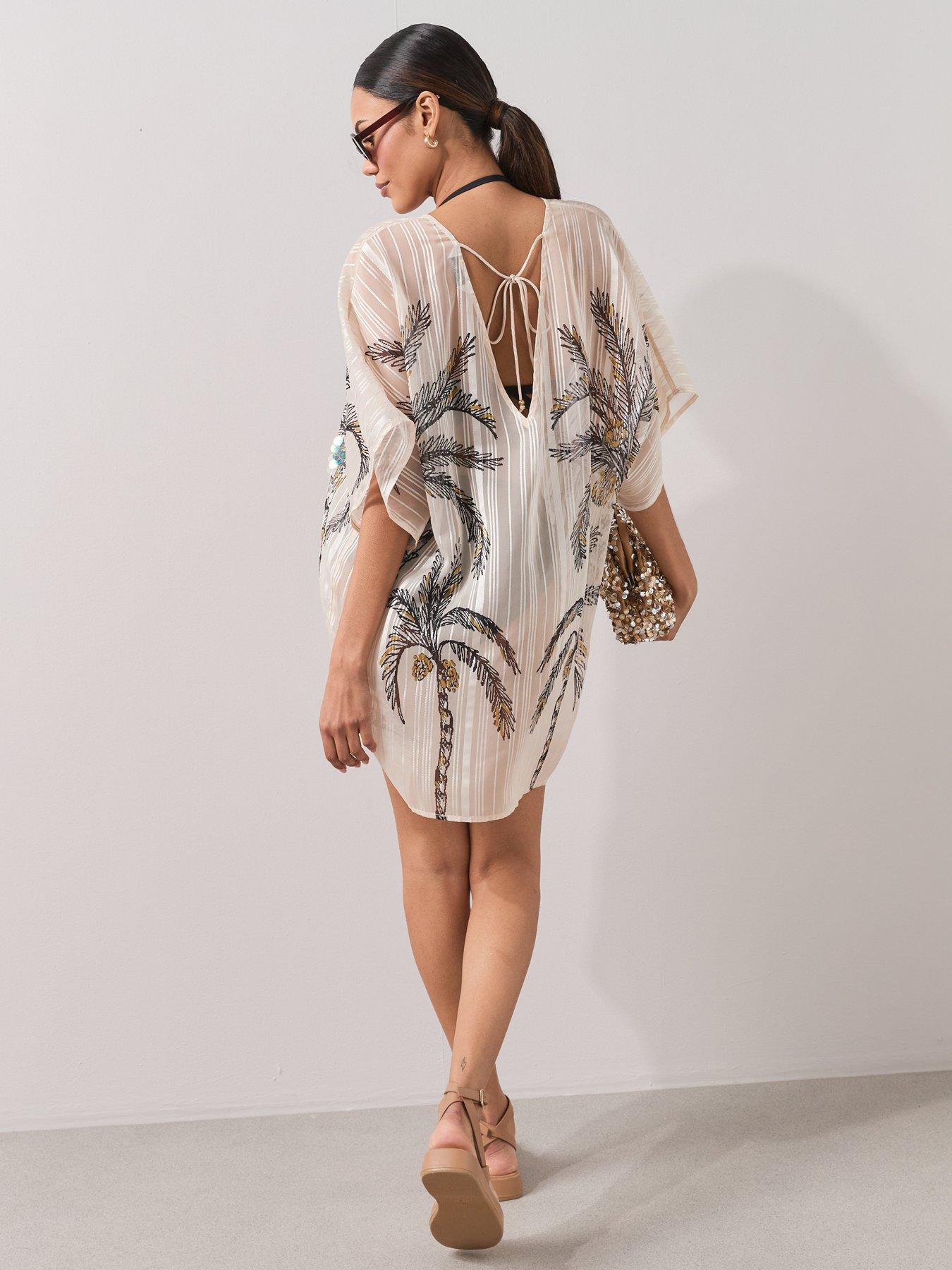 Image 2 of 7 of The Very Collection Sequin Palm Cover Up - Multi