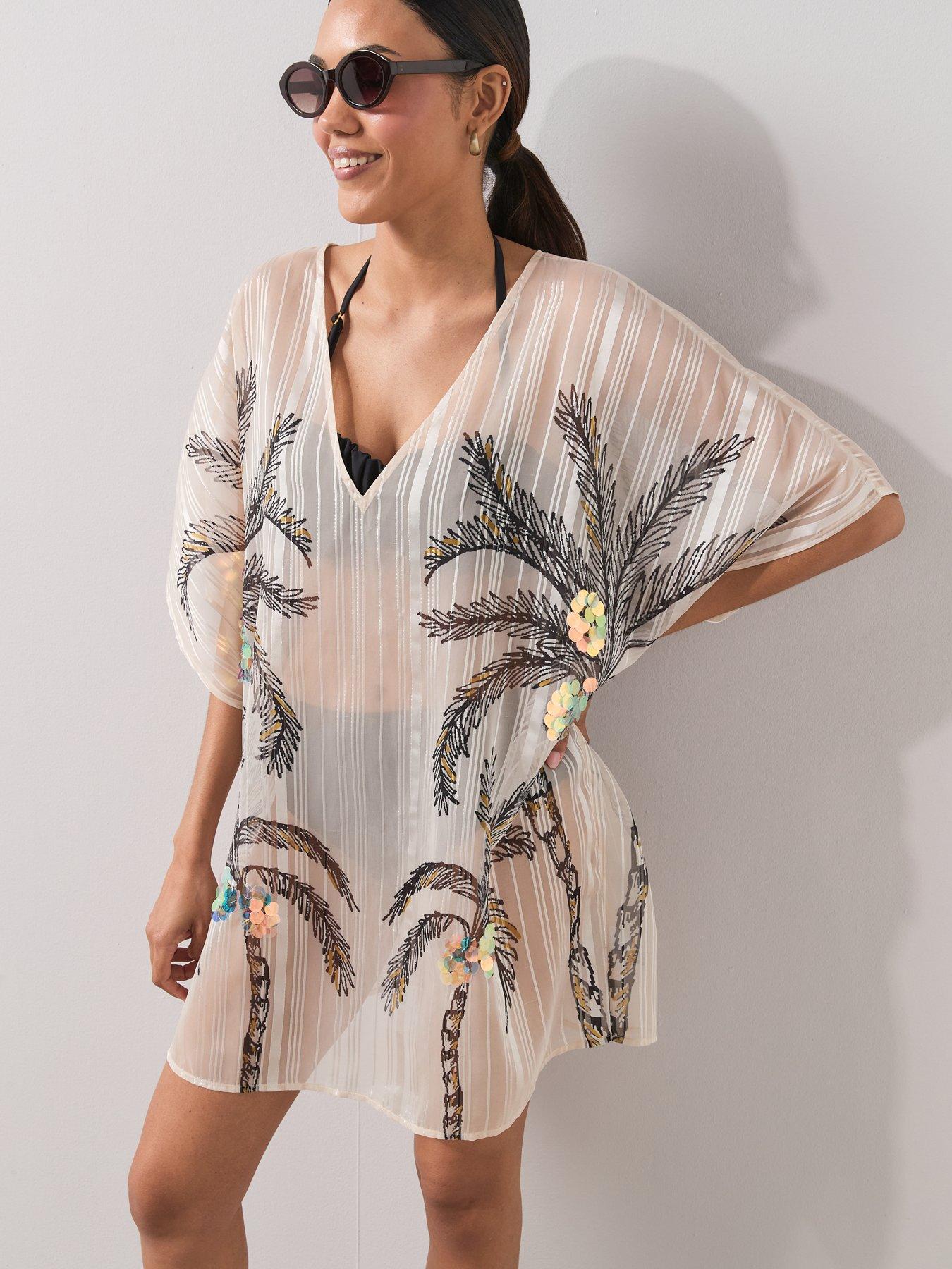 Image 4 of 7 of The Very Collection Sequin Palm Cover Up - Multi