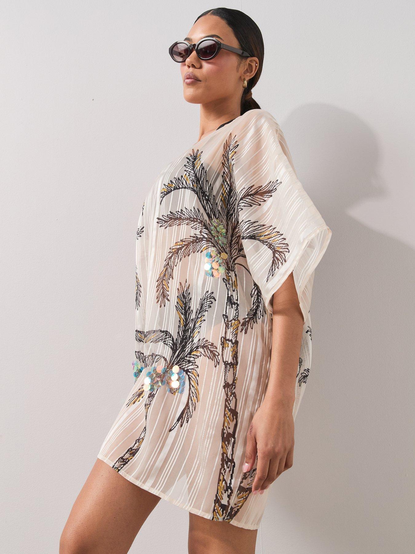 Image 5 of 7 of The Very Collection Sequin Palm Cover Up - Multi