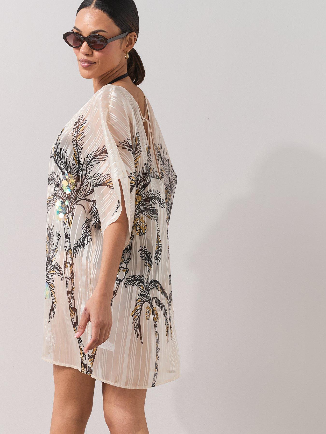 Image 6 of 7 of The Very Collection Sequin Palm Cover Up - Multi