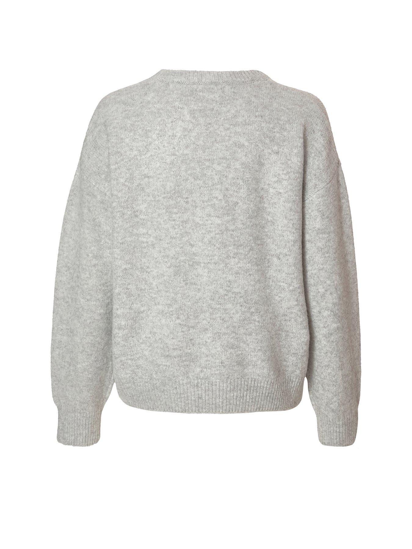 Image 5 of 6 of Quiz Grey Pearl Bow Jumper