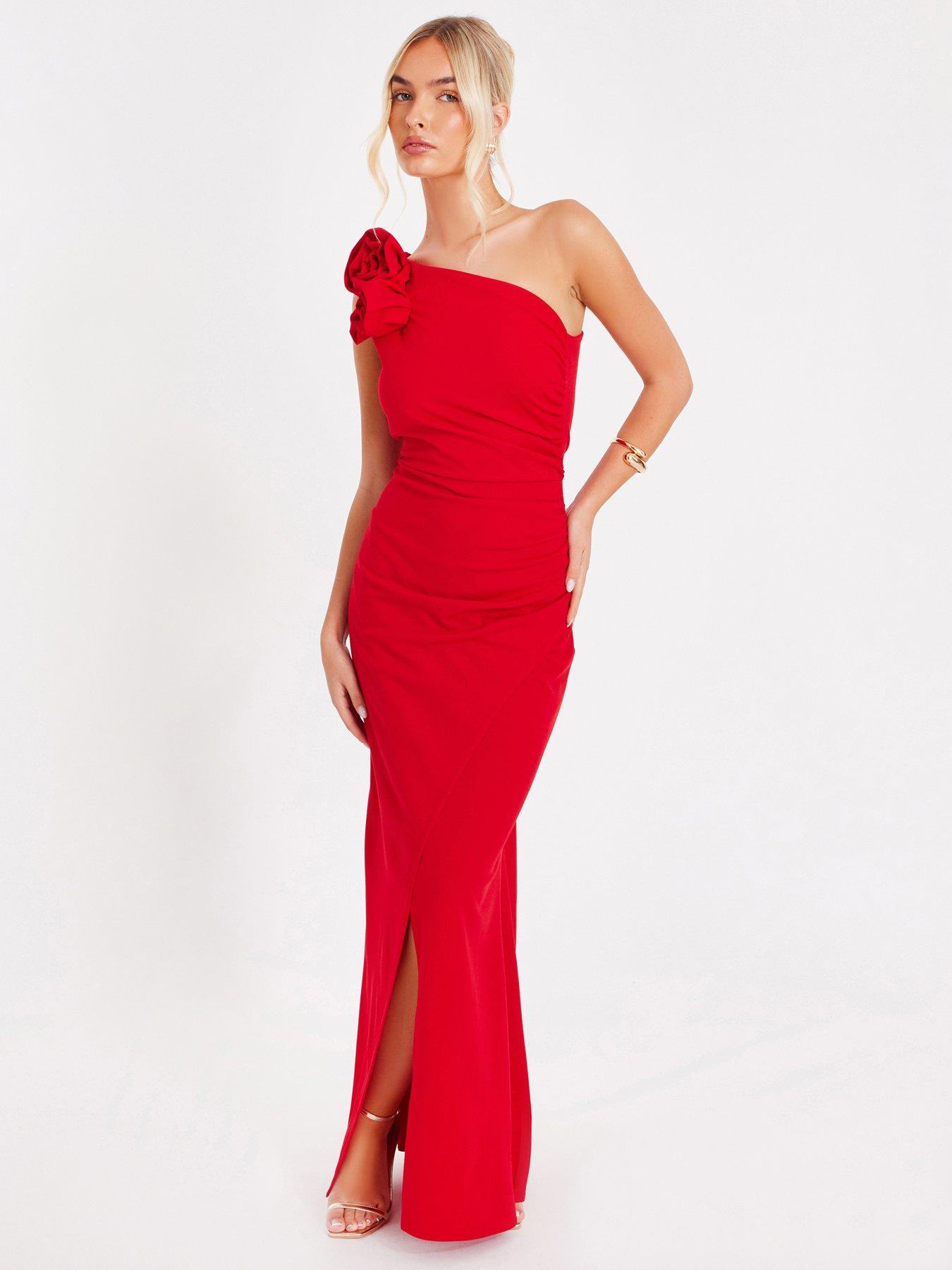  image of quiz-red-corsage-maxi-dress