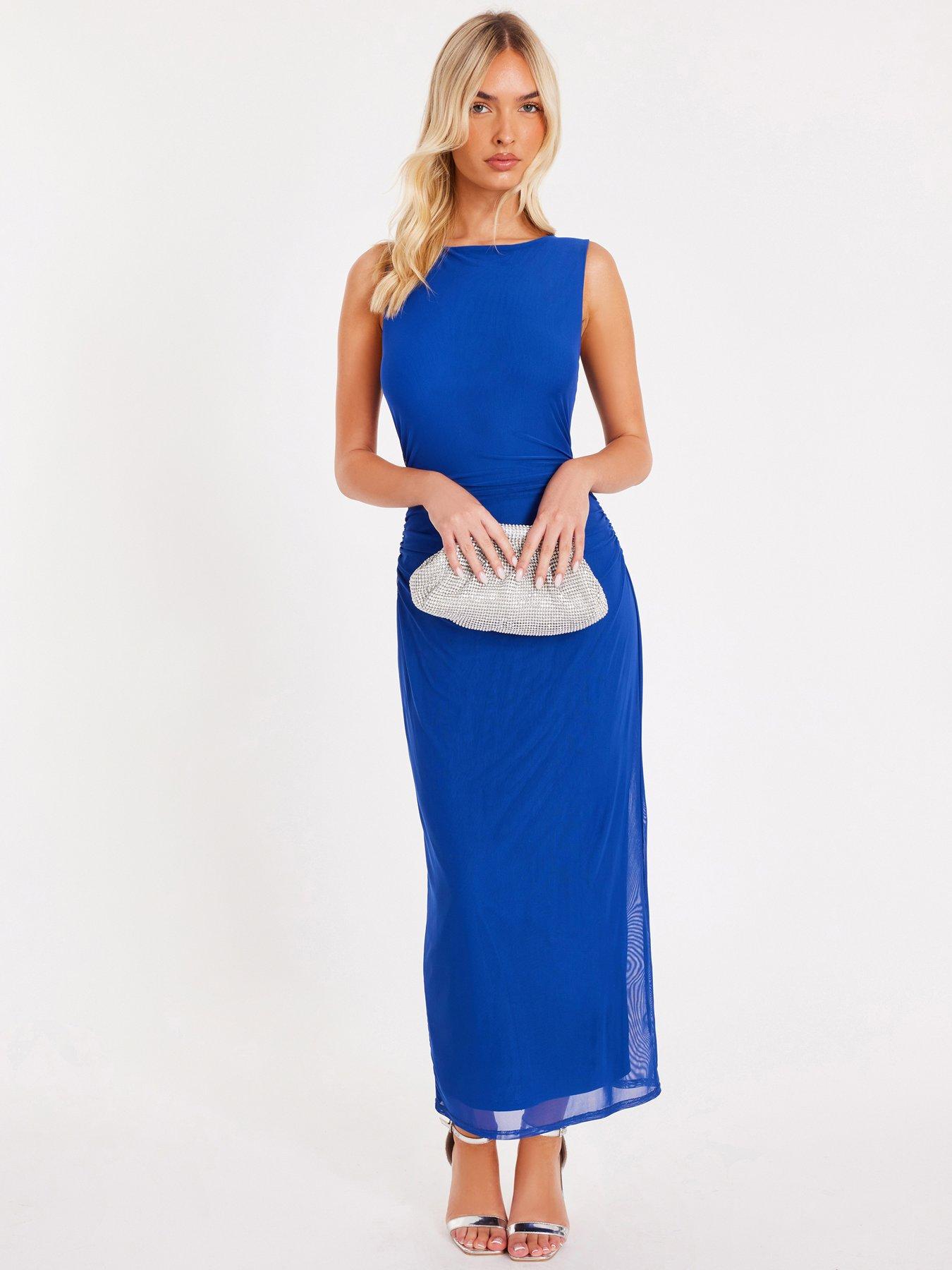 blue cowl back dress Isla Cowl Back Gown – SIR main image 0