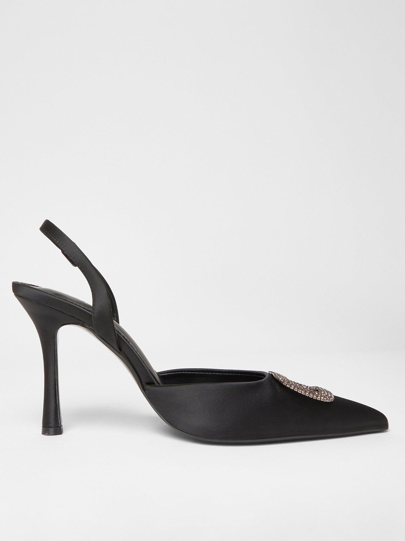  image of quiz-black-satin-brooch-court-heels