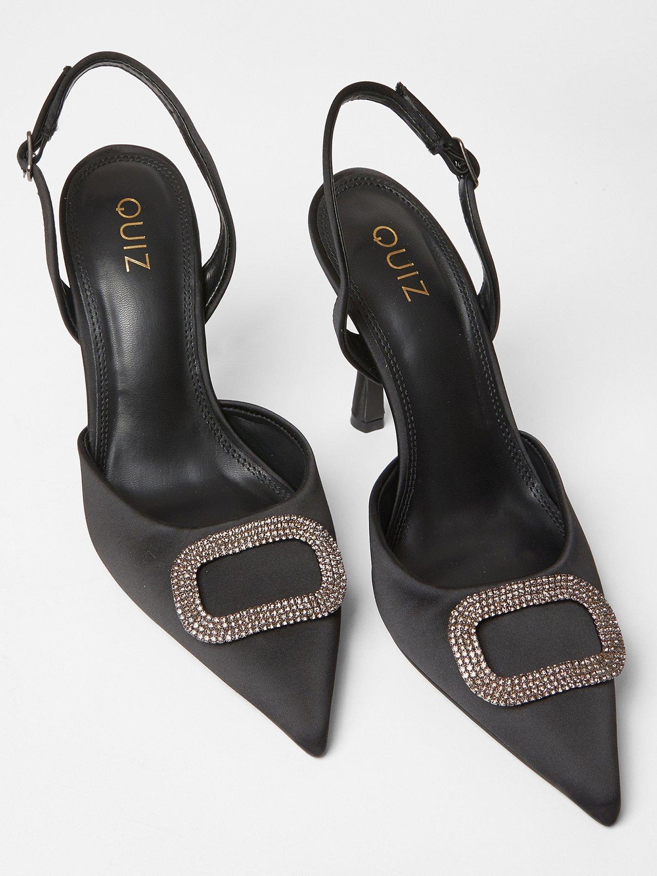  image of quiz-black-satin-brooch-court-heels