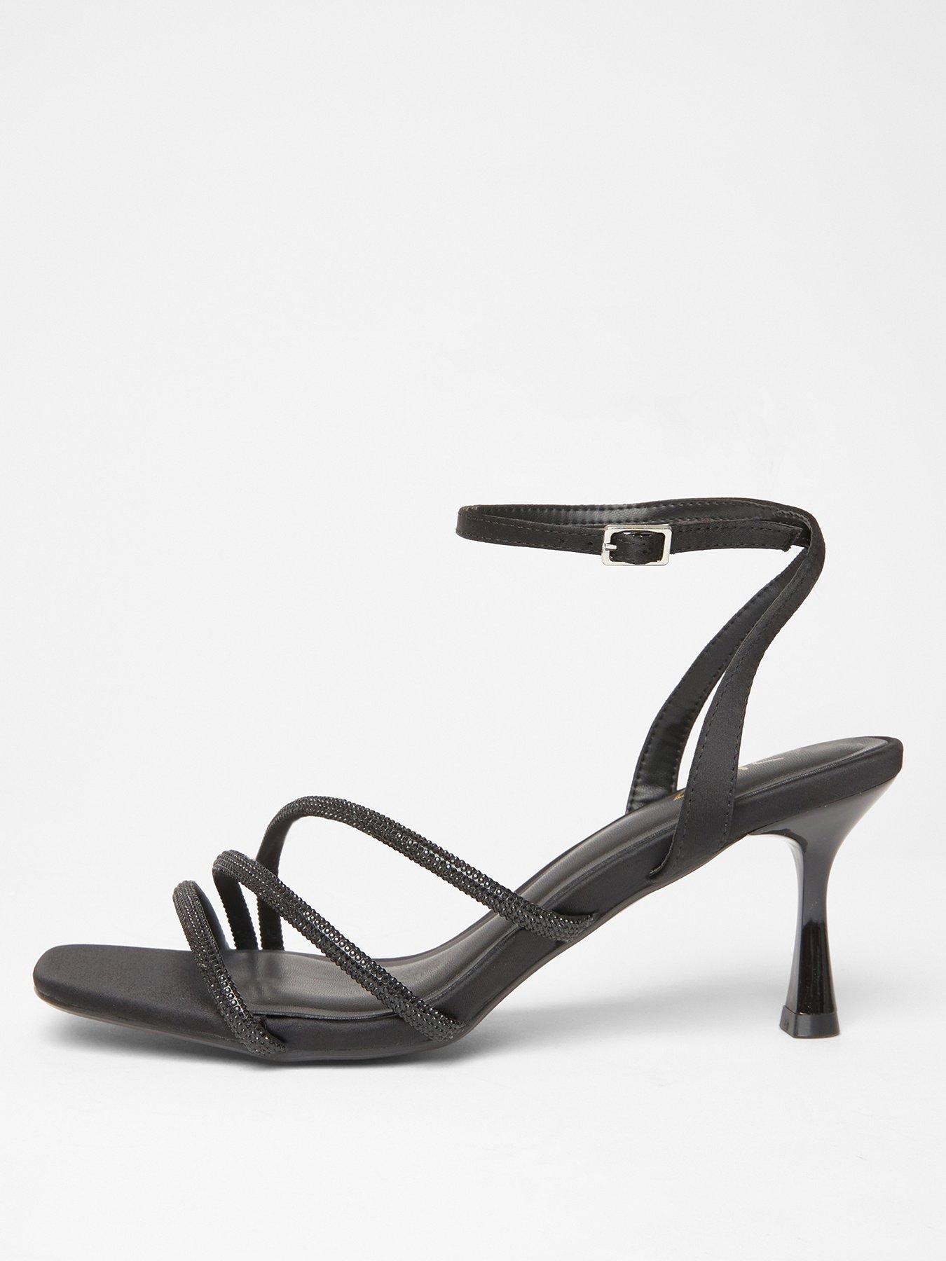  image of quiz-black-diamante-strappy-heels
