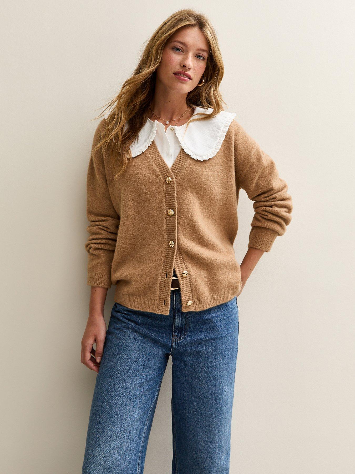 New Look Oversized Boyfriend Cardigan - Brown