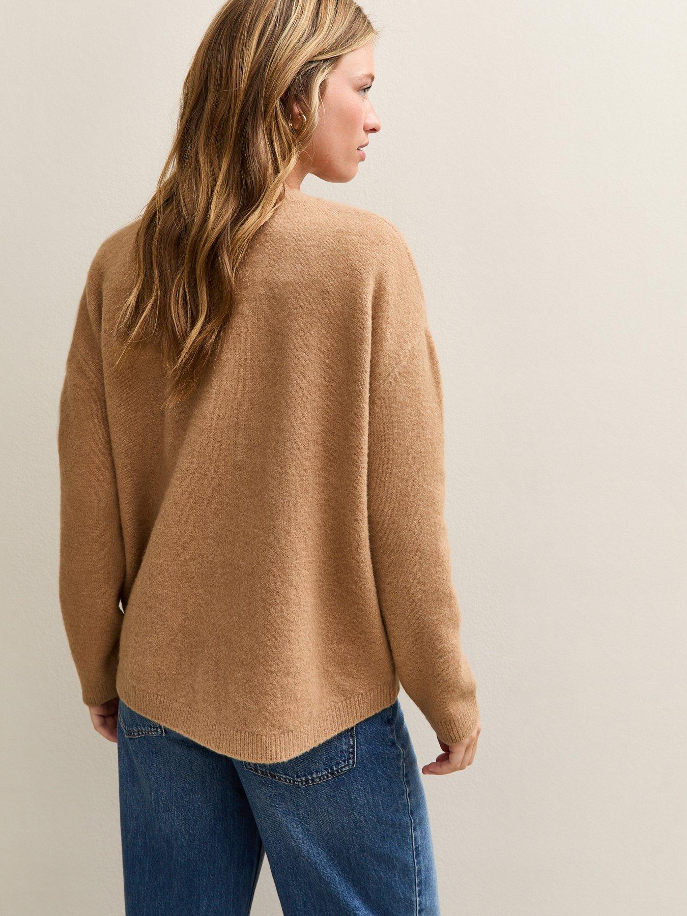  image of new-look-oversized-boyfriend-cardigan-brown