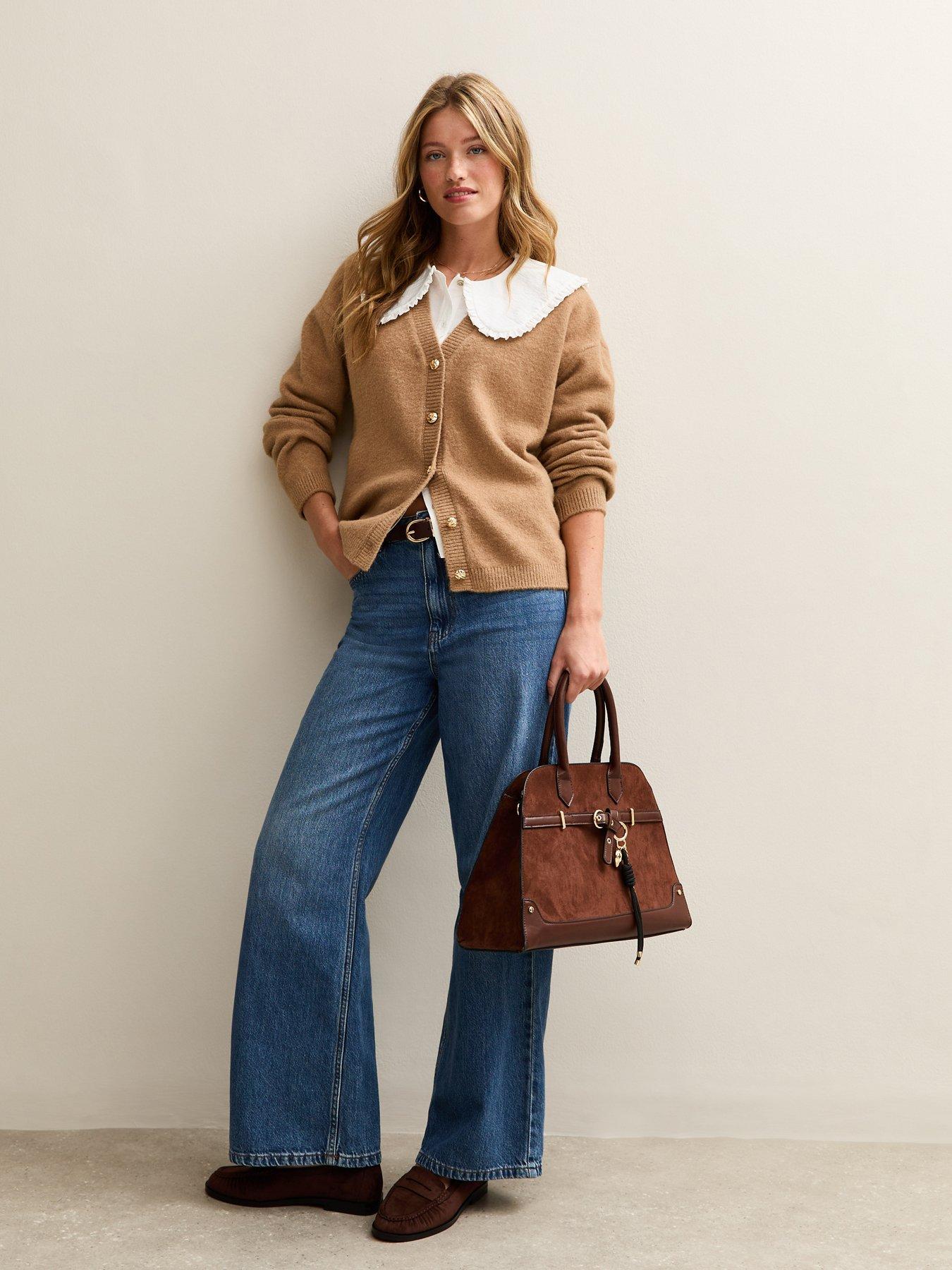  image of new-look-oversized-boyfriend-cardigan-brown